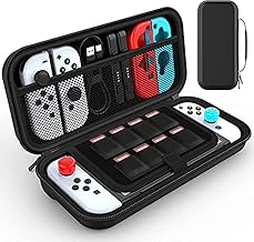 Case Nintendo Switch - Case de Proteção Para Nintendo Switch Oled Portátil Com 9 Compartimentos Super Nintendo Perfeito Para Viagem Acessórios Para Nintendo Switch Controle Nintendo Switch
