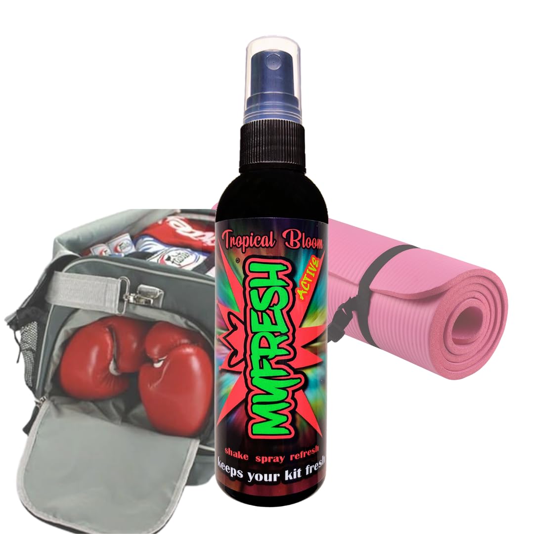 Boxing Glove Deodoriser Tropical Bloom Fragranced Antibacterial Boxing Glove Odour Remover Spray by MyFresh Active, Works Fast Removes Odours Instantly, 100ml Boxing Glove Spray