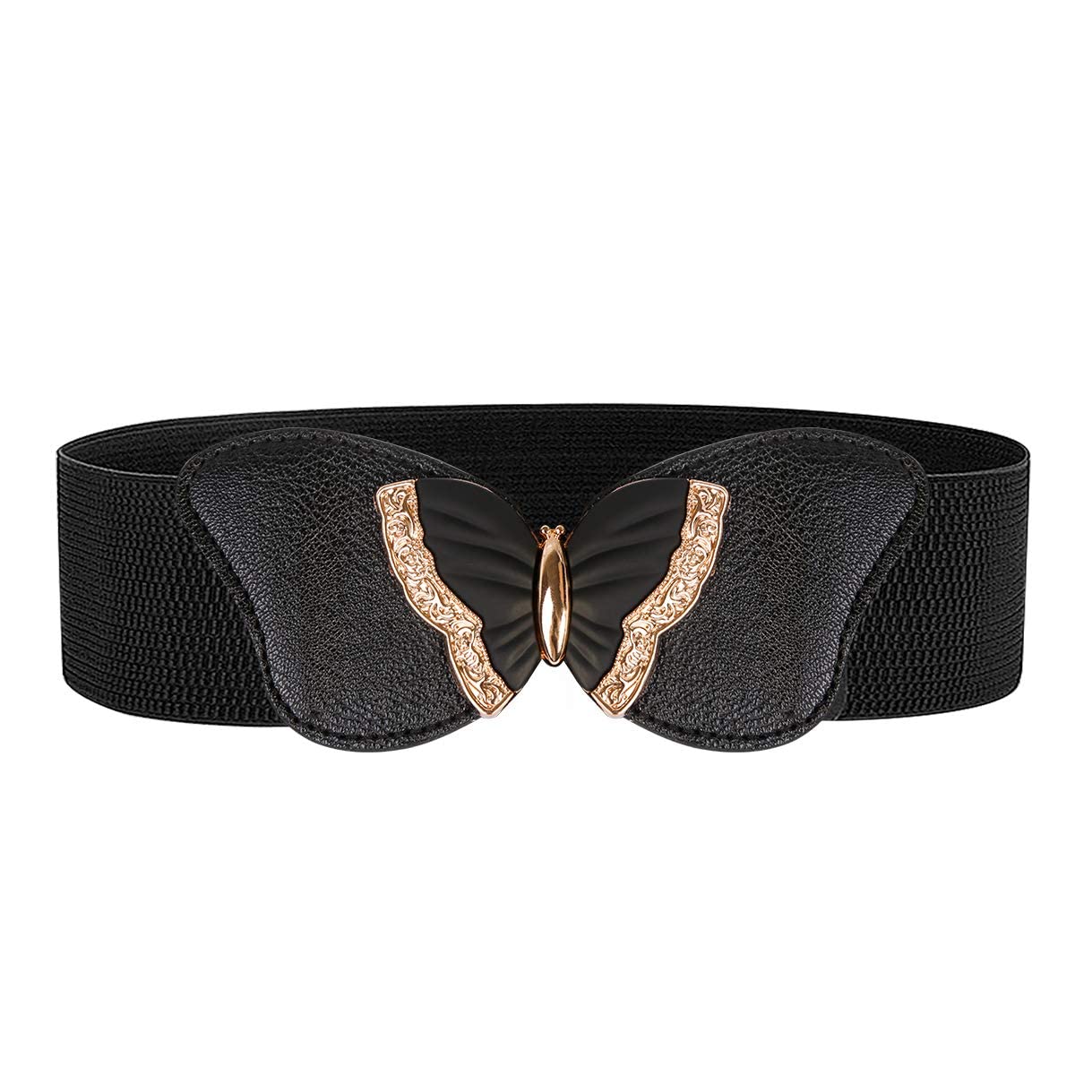 redhorns Elastic Fabric Waist Belt for Women Dresses Butterfly Design Stretchy Wide Ladies Belt for Saree Girls Jeans - Free Size (LD83)-picture-3