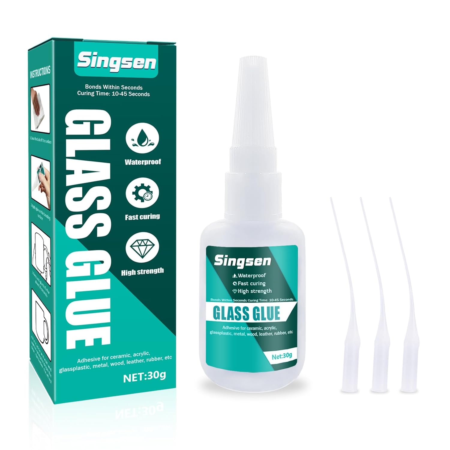 Glass Glue, 30g Clear Waterproof Acrylic Glue, Glass to Glass Glue for