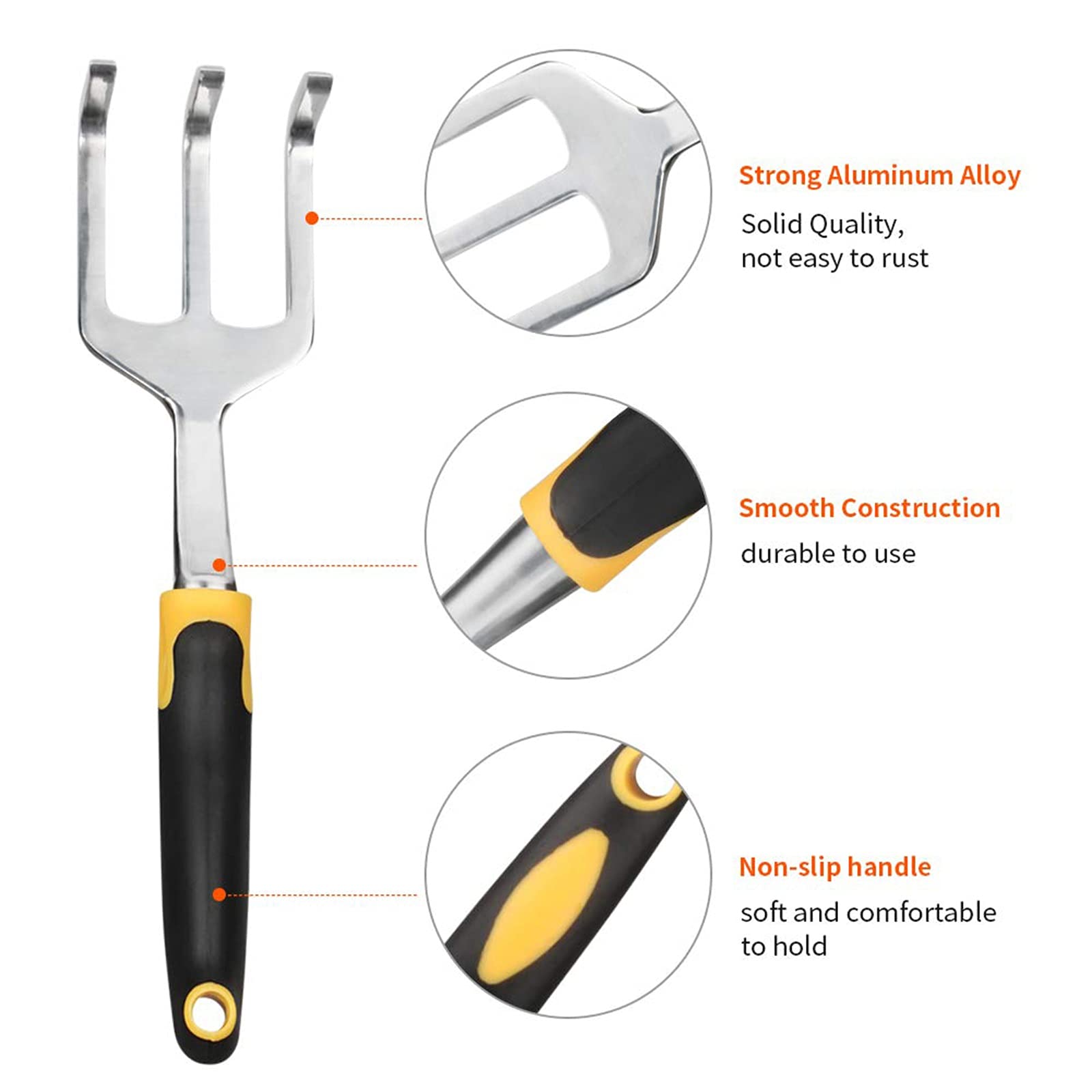 DINGFAN Juego de Herramientas Jardinería, Kit de Herramientas de Jardinería de Aluminio 5 Piezas con Guantes, Kit Plantación de Manos para Interiores y Exteriores, Regalos Jardinería
