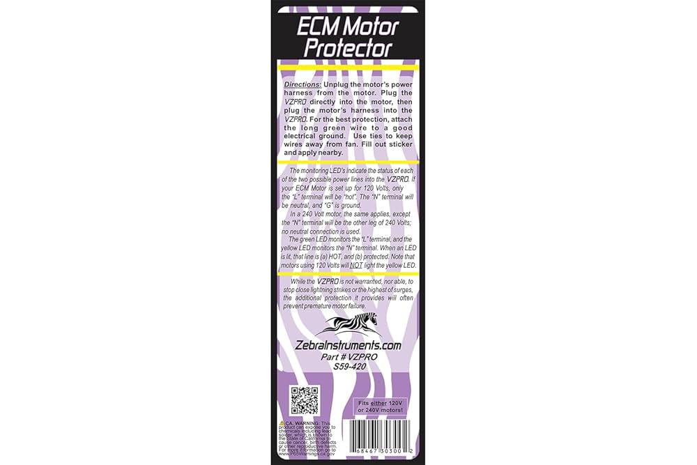 Amazon.com: Zebra Instruments, # VZPRO ECM Motor Protector