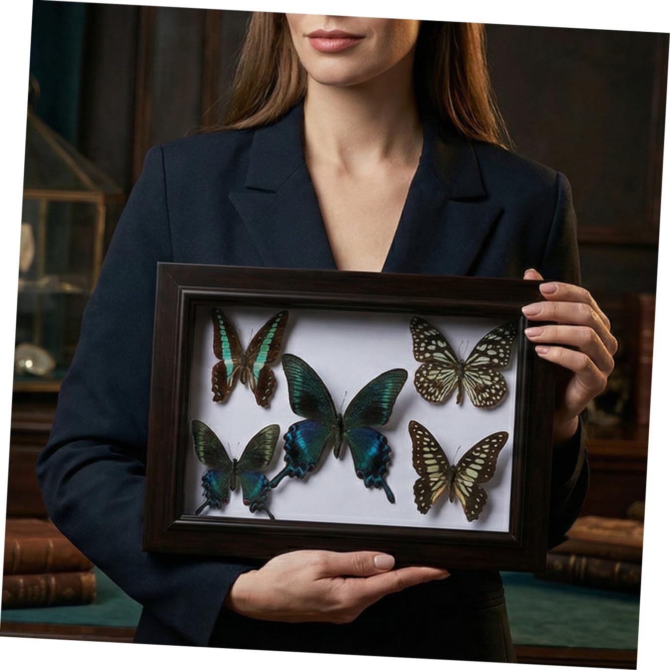 Caja para Mariposas Marco de Madera, Decoración de Pared para Sala de Estar y Espacios Pequeños, Arte DIY Diseño Funcional