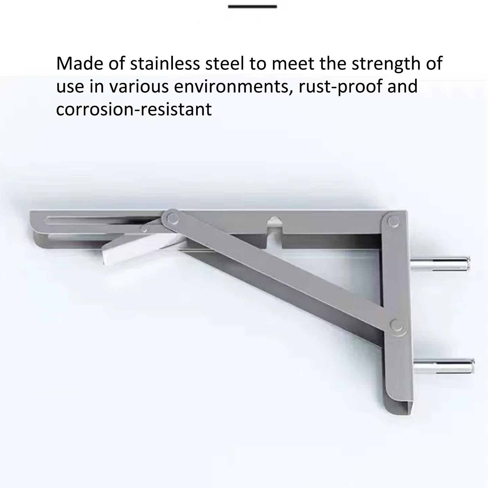 Wandtisch klappbar Drop-Leaf-Wandklapptisch, Robuster Klapptisch mit Klapptisch,Hergestellt aus Edelstahl 304, verdickter Klappständer aus Edelstahl, 0,8 mm dicke Oberfläche aus gebürstetem Edelstahl(