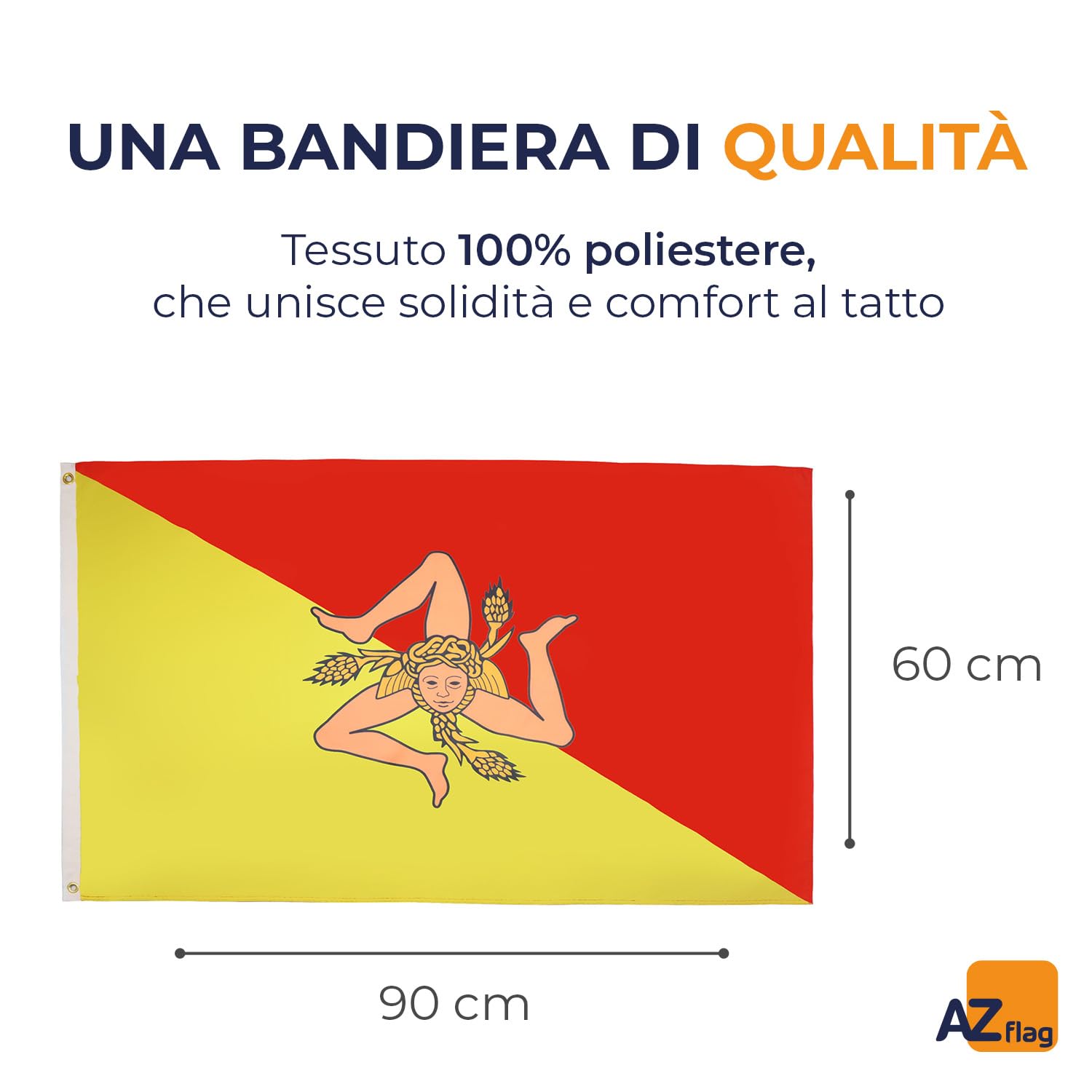AZ FLAG Bandiera Sicilia 90x60cm Bandiera Siciliana Italia