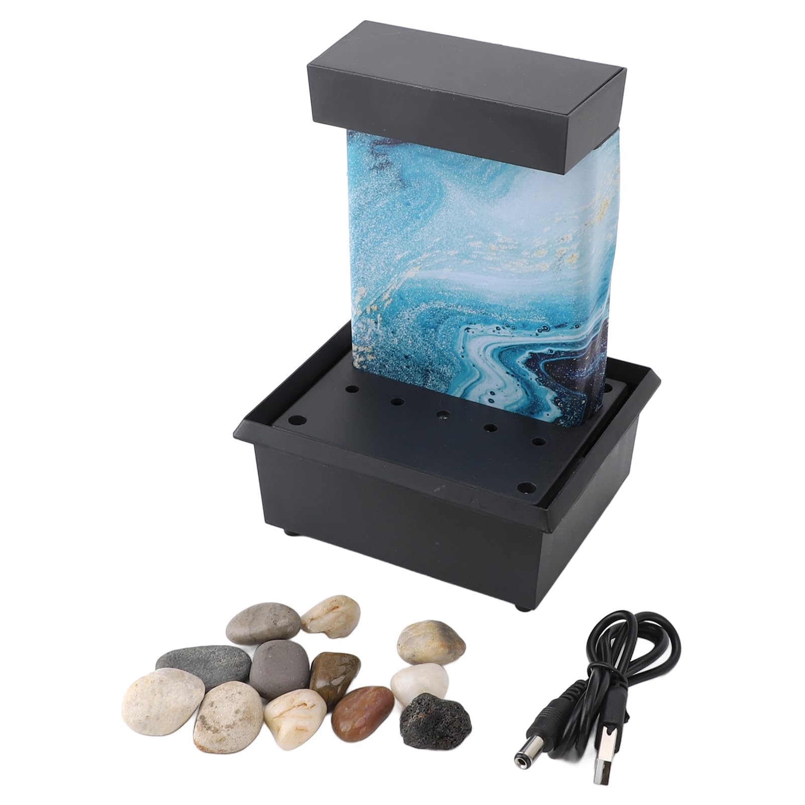 三段　滝　加湿器　噴水　置物　インテリア Amazon.co.jp: 卓上噴水 滝 卓上水の噴水3段階の滝屋内飾り工芸