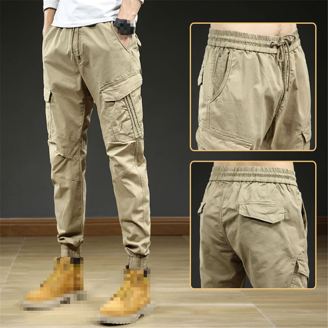 Vogrtcc Pantaloni Cargo Multitasche da Uomo Pantaloni da Jogging Casual Slim Fit in Cotone Elasticizzato