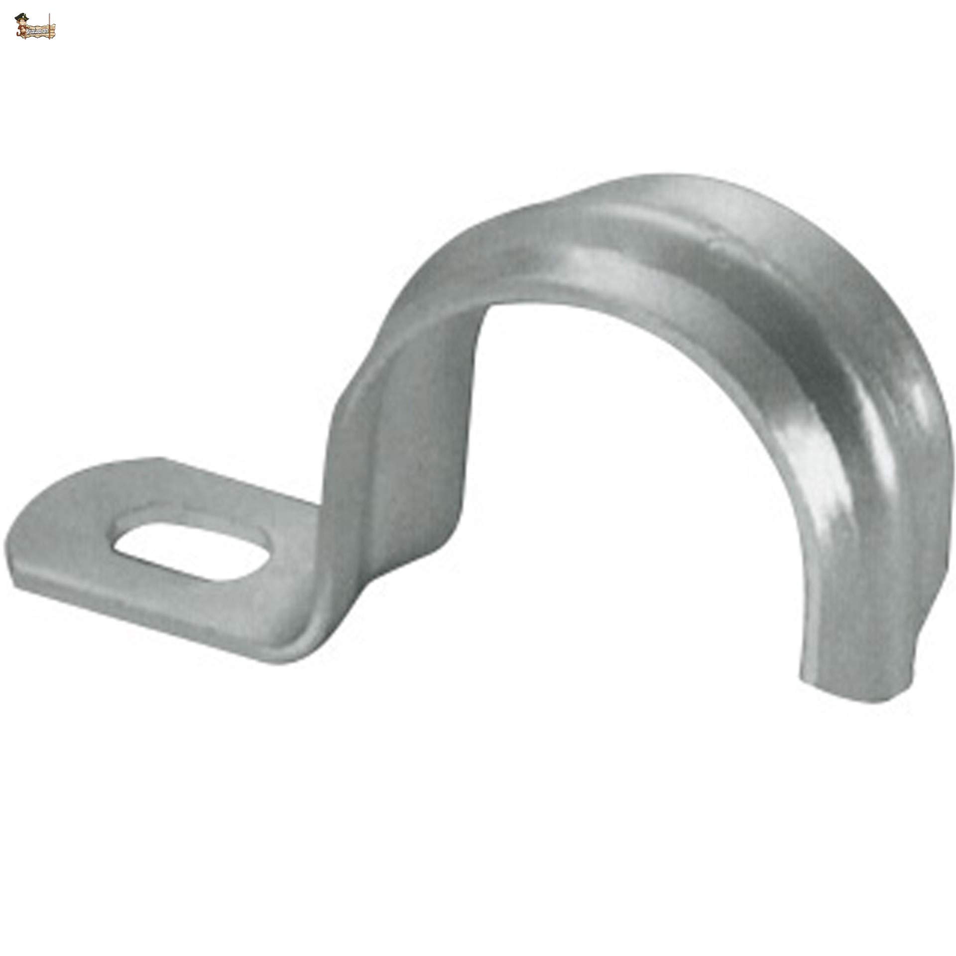 BricoLoco - Gancio a ponte singolo 1 piede in acciaio inox, morsetto per cavi, tubo flessibile, fissaggio rapido e semplice in metallo, foratura per fissaggio a vite (100, D-20)