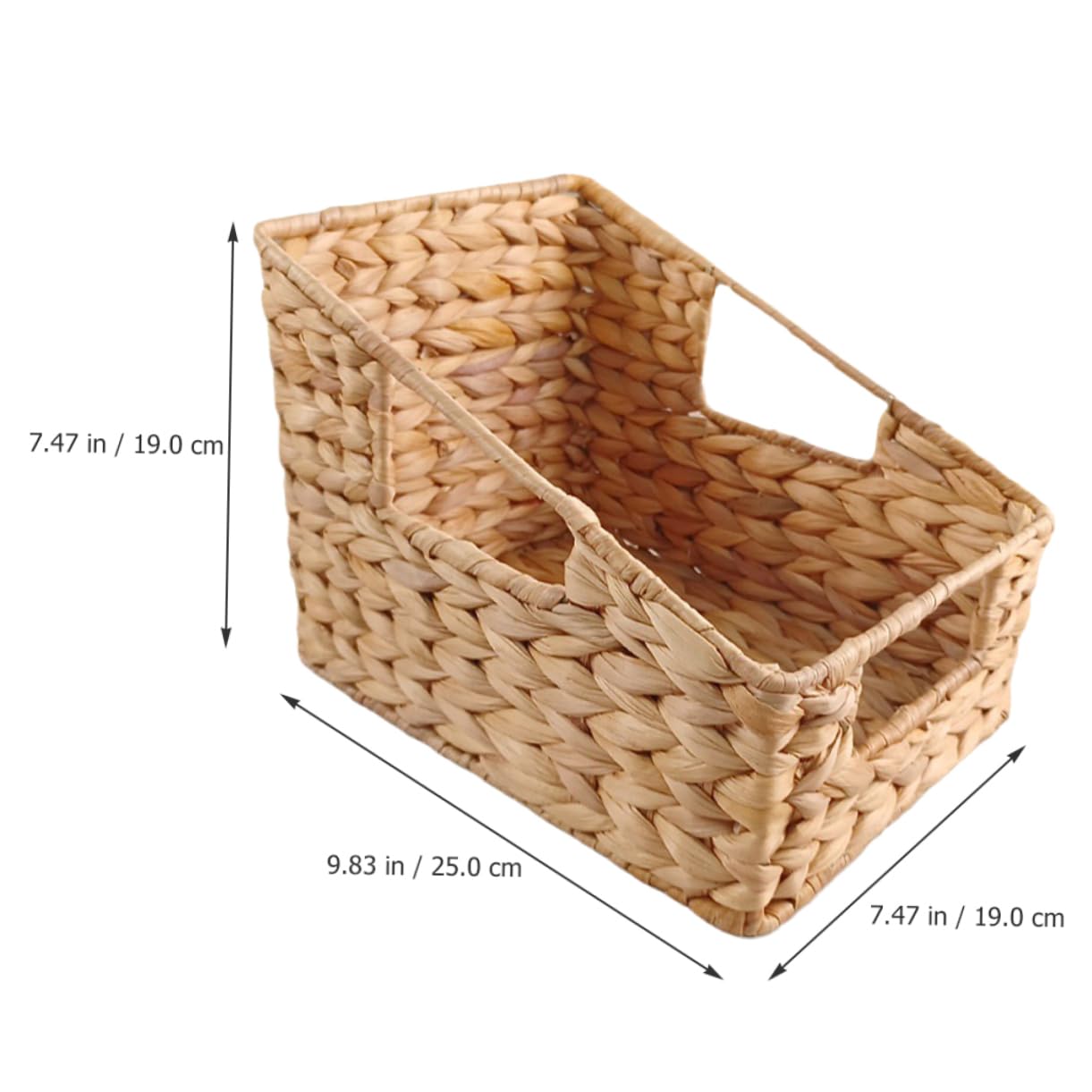 Alipis Cesto Portaoggetti in Giunco Naturale Manici su Tre Lati, Ampio Interno per Organizzazione Giocattoli e Carta, Design Intrecciato Elegante e Funzionale