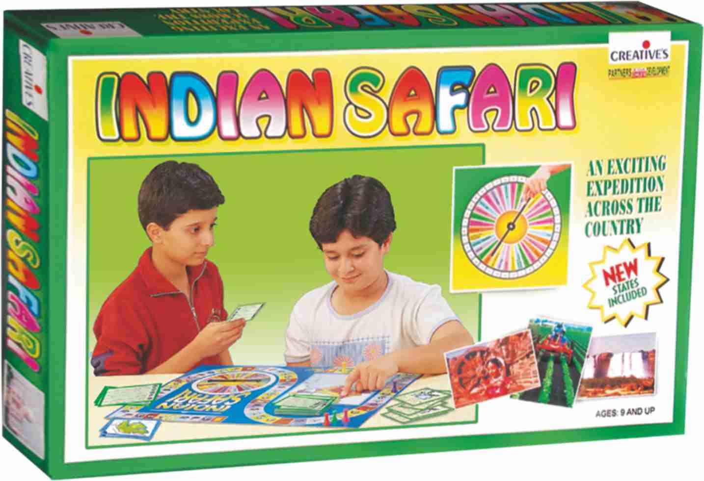 Creative's Indian Safari | Educational Geography Board Game| Know All About India | Learning States & Union Territories,Question- Answer Cards Game for 9 & up Kids