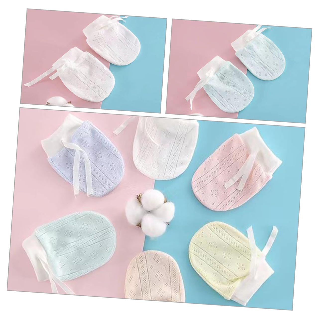 JEWEDECO Mittens for Newborns Baby Mittens No-scratch Design 4 Pairs Comfortable Safe