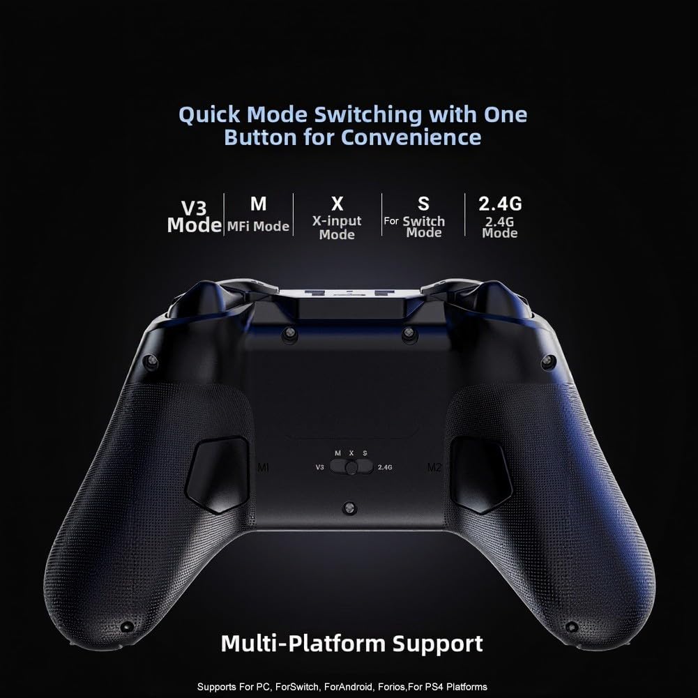 Manette sans fil Bluetooth avec effet Hall analogique pour Nintendo pour Switch PC Smartphones et (noir)
