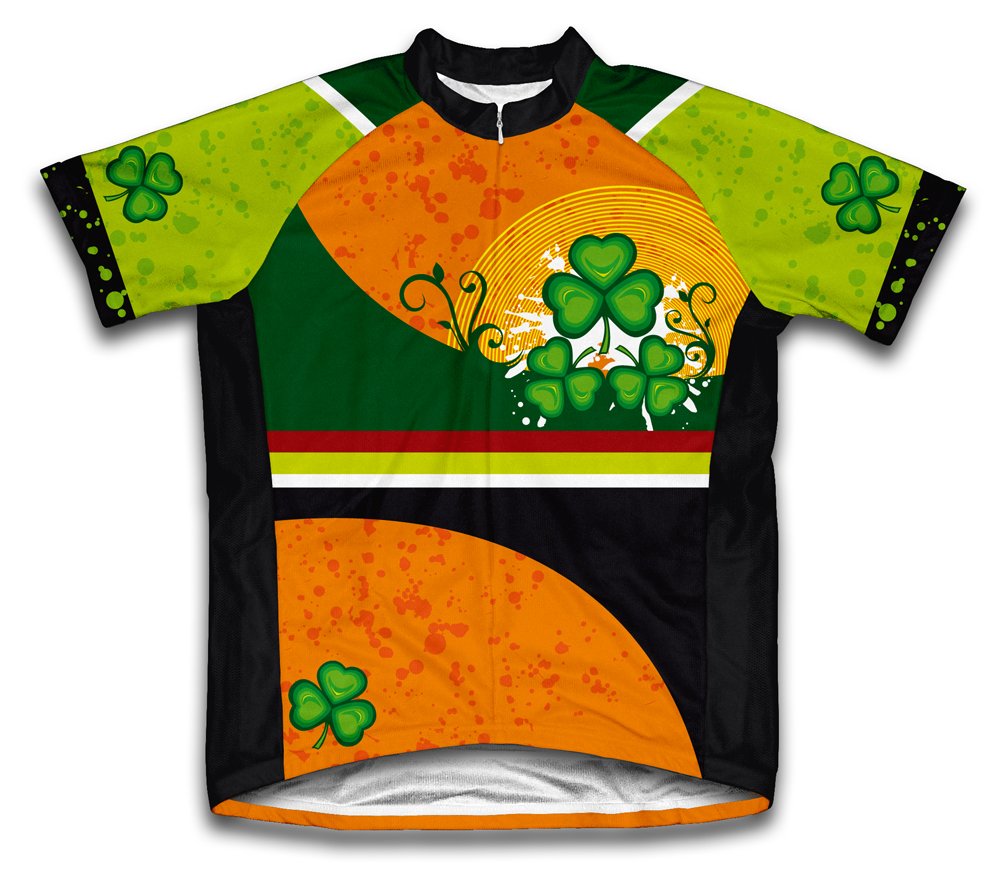 ScudoPro St. Patrick's Day Lucky Leaf Short Sleeve Cycling Jersey for Women - Size XL Orange