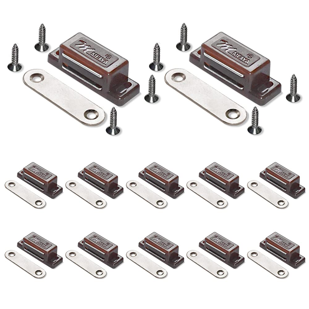 12 Pack Cabinet Magnets Magnetic Door Catch for Kitchen Bathroom Cupboard Wardrobe Closet Closures Cabinet Door Drawer Latch 15 lbs Screws Included (