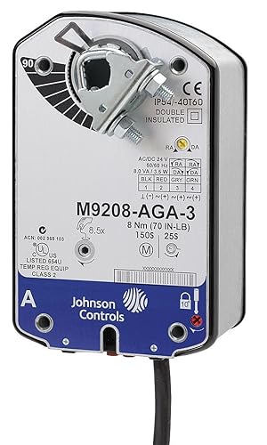 Miniatura 2 de Johnson Controls Actuador eléctrico de retorno por resorte serie M9220-HGA-3 M9220, proporcional con cero y palmo ajustables, 24 VCA