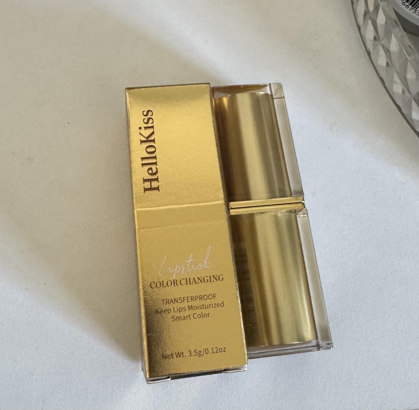 QIC Transferproof Color Changing Lipstick,Color Changing Lipstick for Women Girls,Temperature Change Moisturizer,Waterproof Moisturizer Lip Balm(Gold Foil)