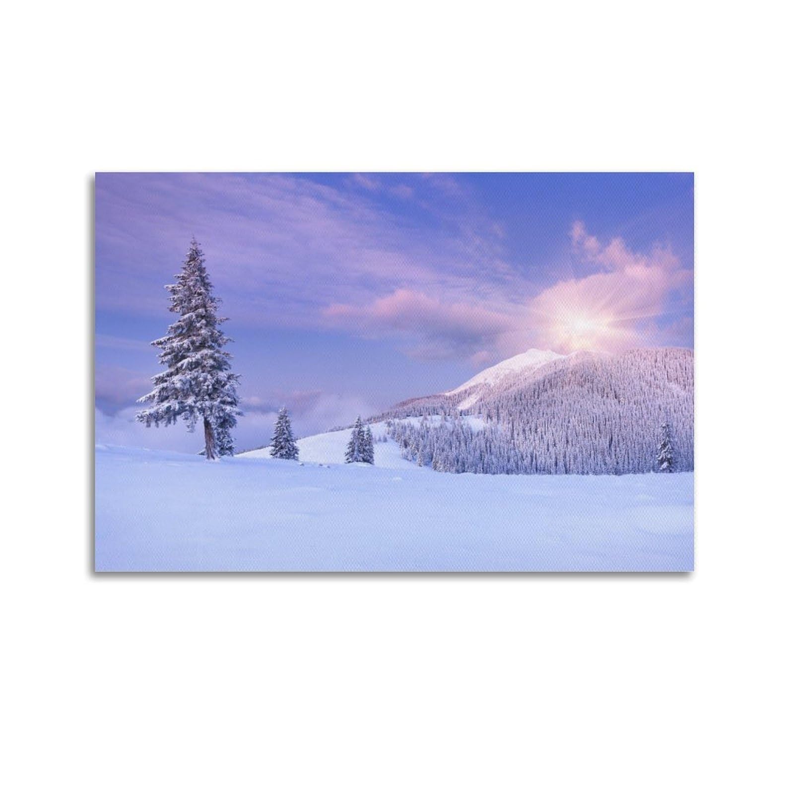 CXHJCA Mural Nature Poster Mountains Snow Winter Clouds Scenery Poster Decorative Painting Canvas Wall Posters And Art Picture Print Modern Family Bedroom Decor Posters 24x36inch(60x90cm)