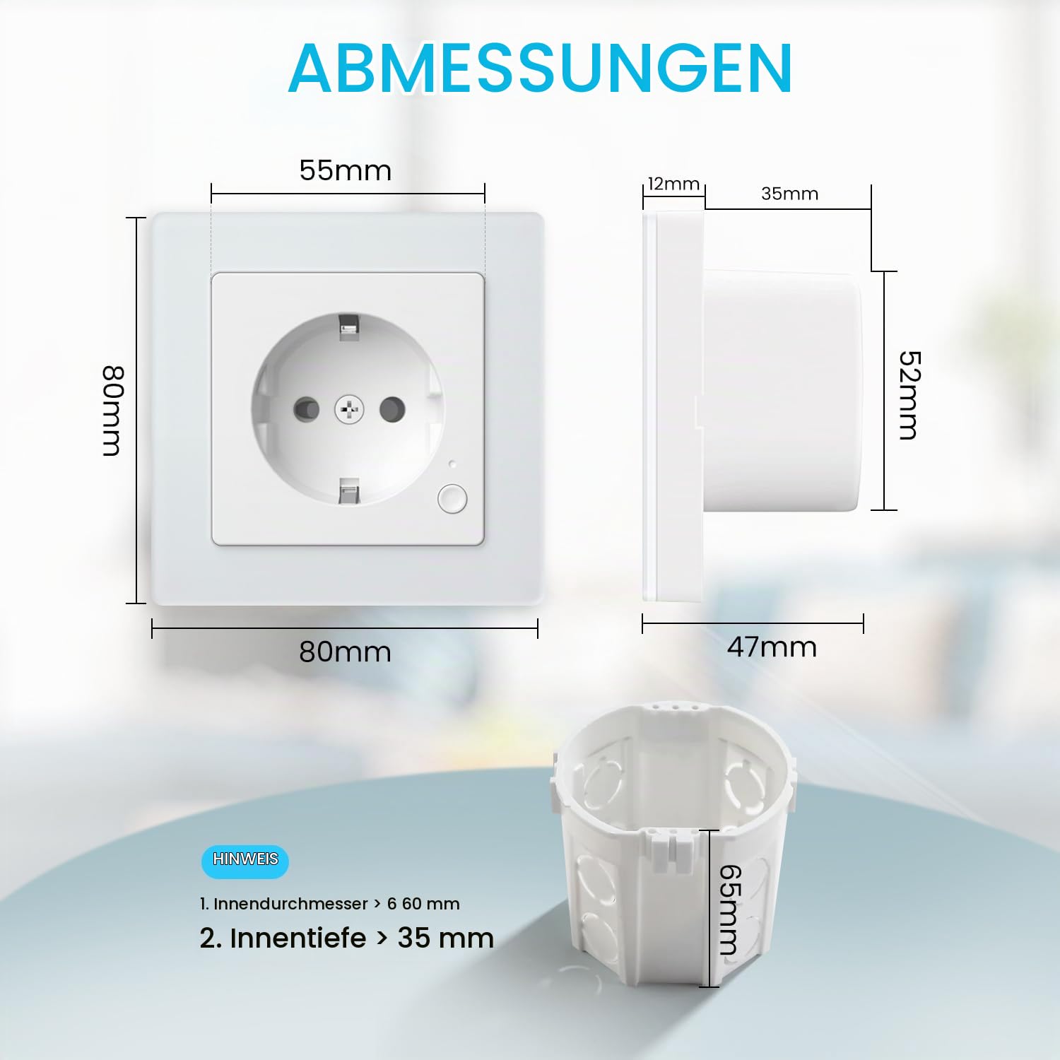 SMARTERCURRY Smart WLAN Schuko Steckdose 13A 4 Stücke Stromzähler 80 * 80mm | Smart Home Rolladensteuerung,Energieeinsparung,Kindersicherung,Zeitschaltuhr,Sprachsteuerung,Kompatible mit Alexa & Google