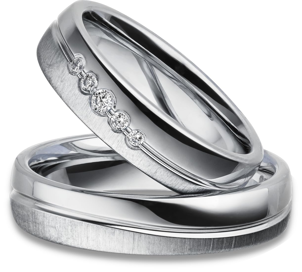 Kolibri Rings - Freundschaftsringe Paarpreis Silber 925 Massiv Nickelfrei Zirkonia Steine Trauringe Eheringe Partnerringe 100% Made in Germany- Inkl. Gratis Etui + Gravur