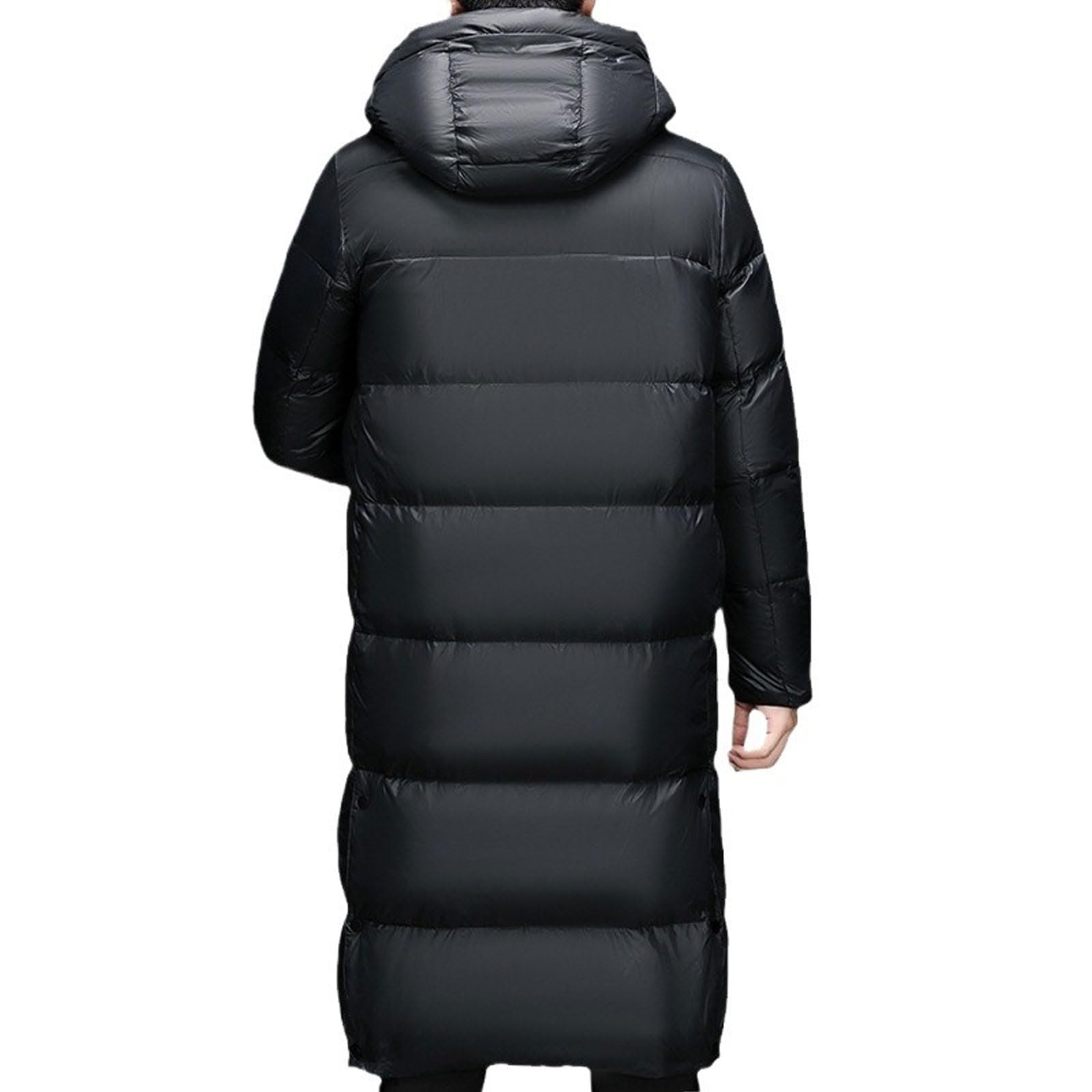 Abrigo con Capucha de Invierno Acolchado Brillante para Hombre Mujer Chaqueta Acolchada Cremallera Completa metálica Talla Grande cálido