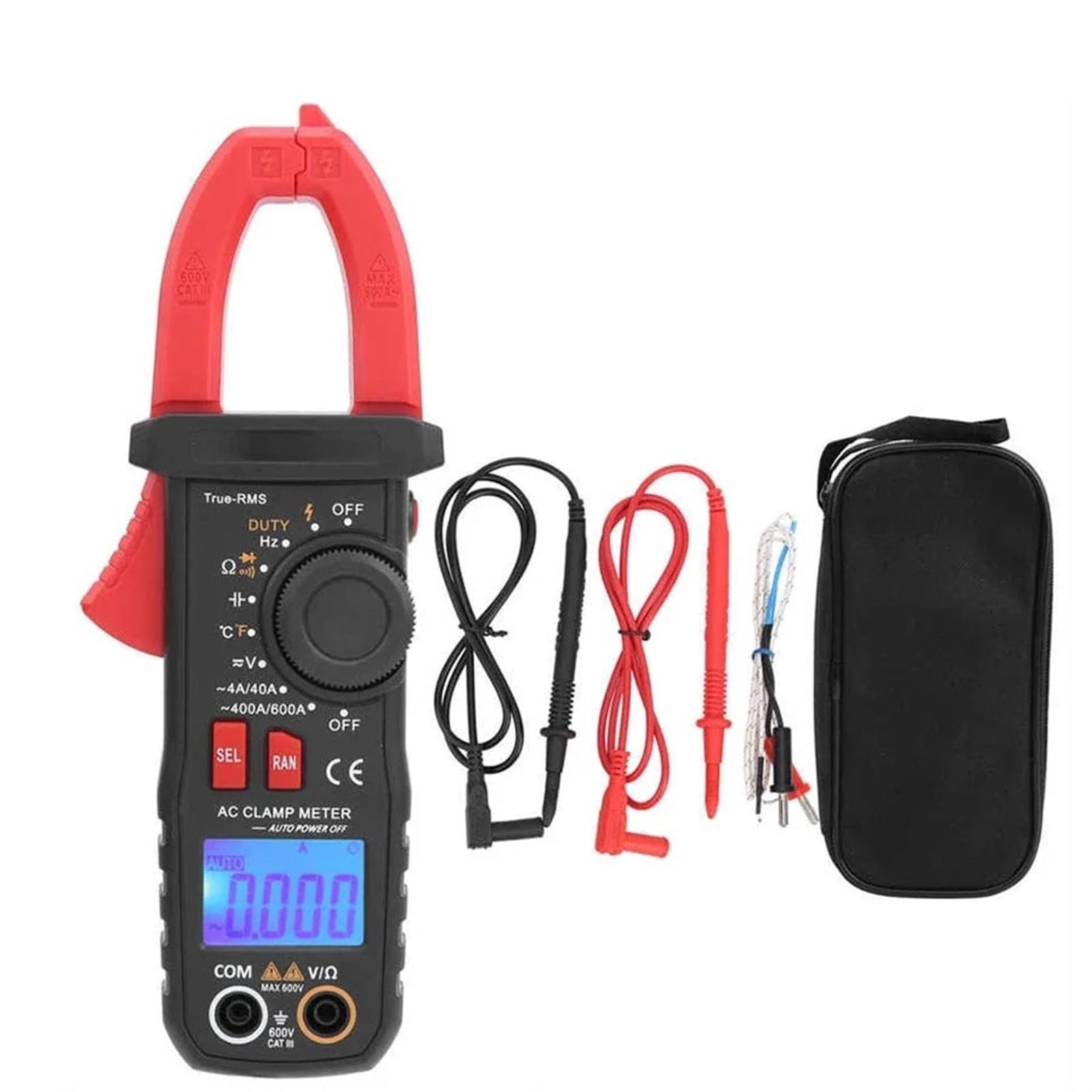Multímetro digital AC DC 1000A Resistencia/Capacitancia/Frecuencia Pinza amperimétrica
