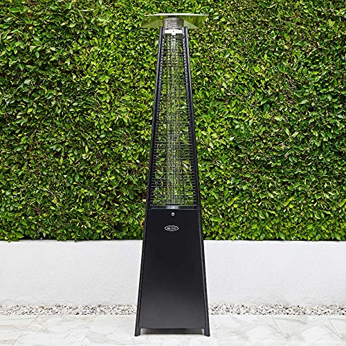 BELLEZE-42000-BTU-Gas-Outdoor-Pyramid-Patio-Heater-with-Tall-Dancing-Flame-Piezo-Ignition-System-and-Wheels-for-Smooth-Mobility-and-LP-Propane-Heat-CSA-Certified-Black