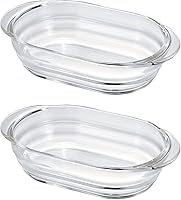 Vista 1 de HARIO HGZO-1812 - Plato para gratinar de vidrio resistente al calor, 2 unidades, fabricado en Japón