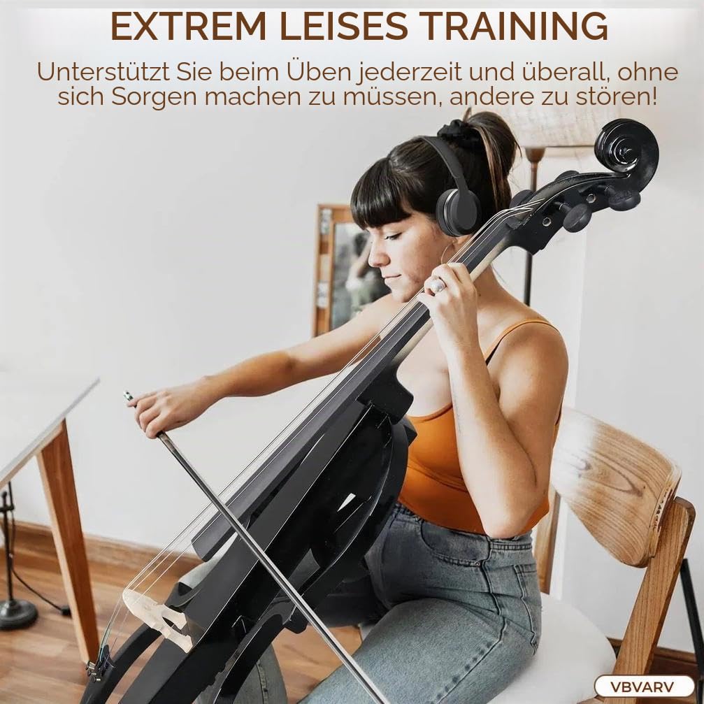 Elektrisches Cello 4/4, Volle Größe E-Cello-Bausatz Mit Leichter Cellotasche Erwachsene, Schüler, Anfänger