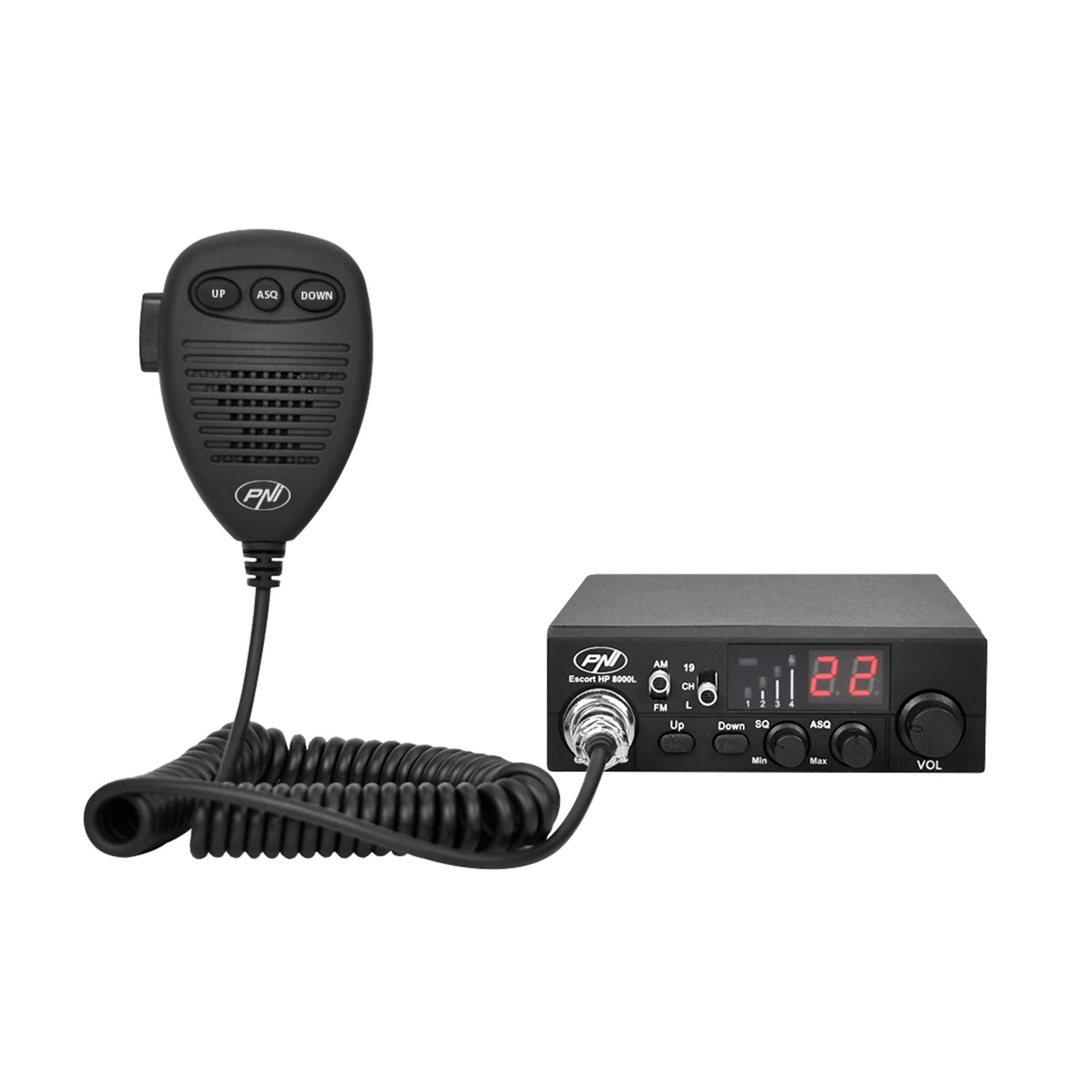 Pacchetto Radio CB PNI HP 8000L ASQ Escort con antenna CB PNI S75 con cavo e supporto fisso