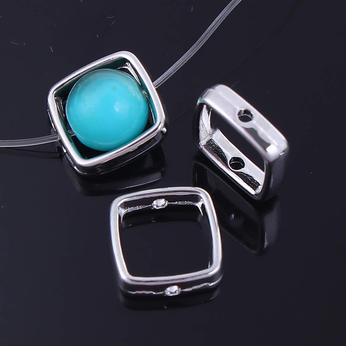 Julz Beads Silver Square Bead Frames - Antique Tone - 13Mm - Spacer Beads - J99379r Size 10