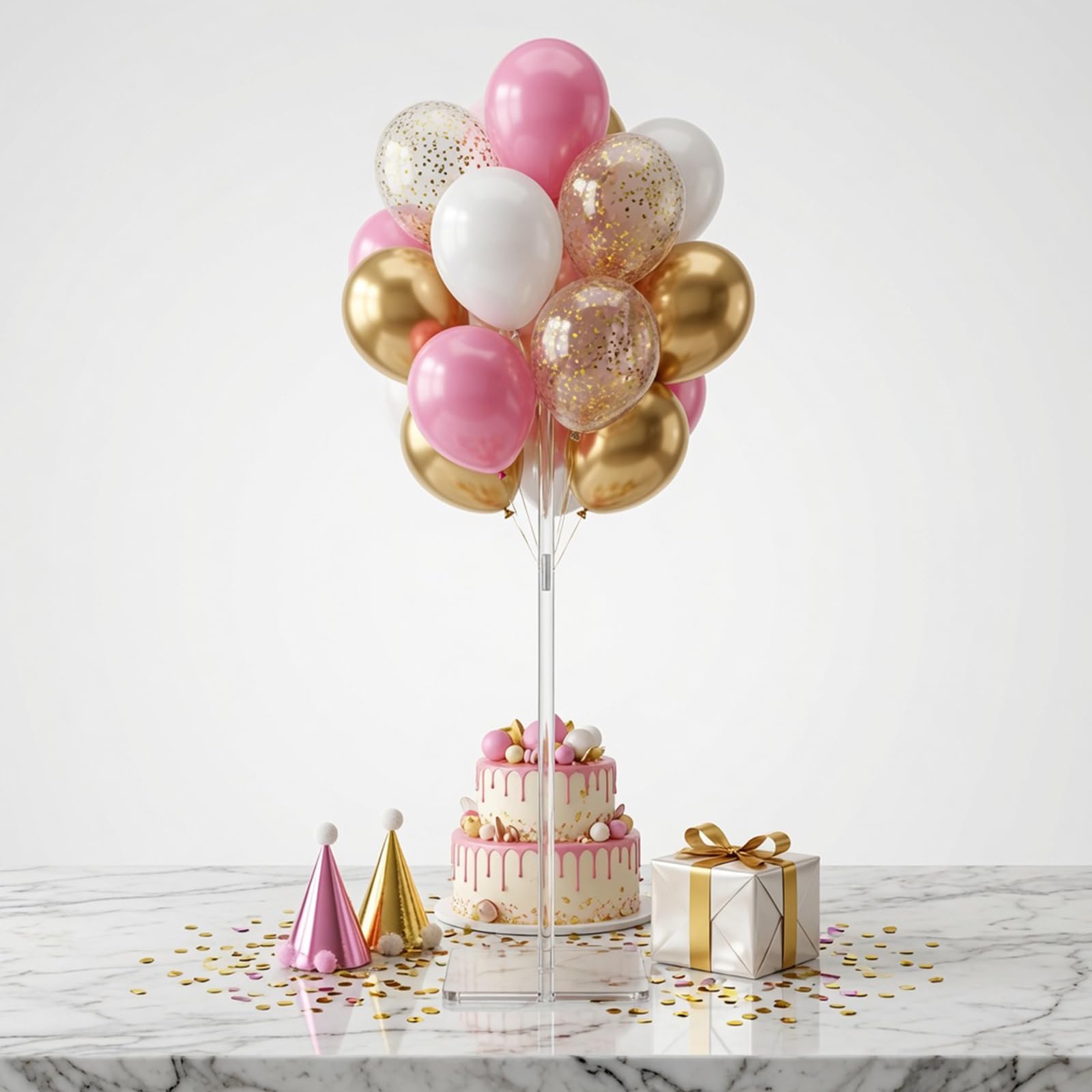 Wiederverwendbares Acryl-Ballonständer-Set – robustes Tischdisplay mit Stäben und Basis, Ballonständer für Tafelaufsätze, Tafelaufsatz, Tischdekoration für Partys (30,5 cm, 40,6 cm)