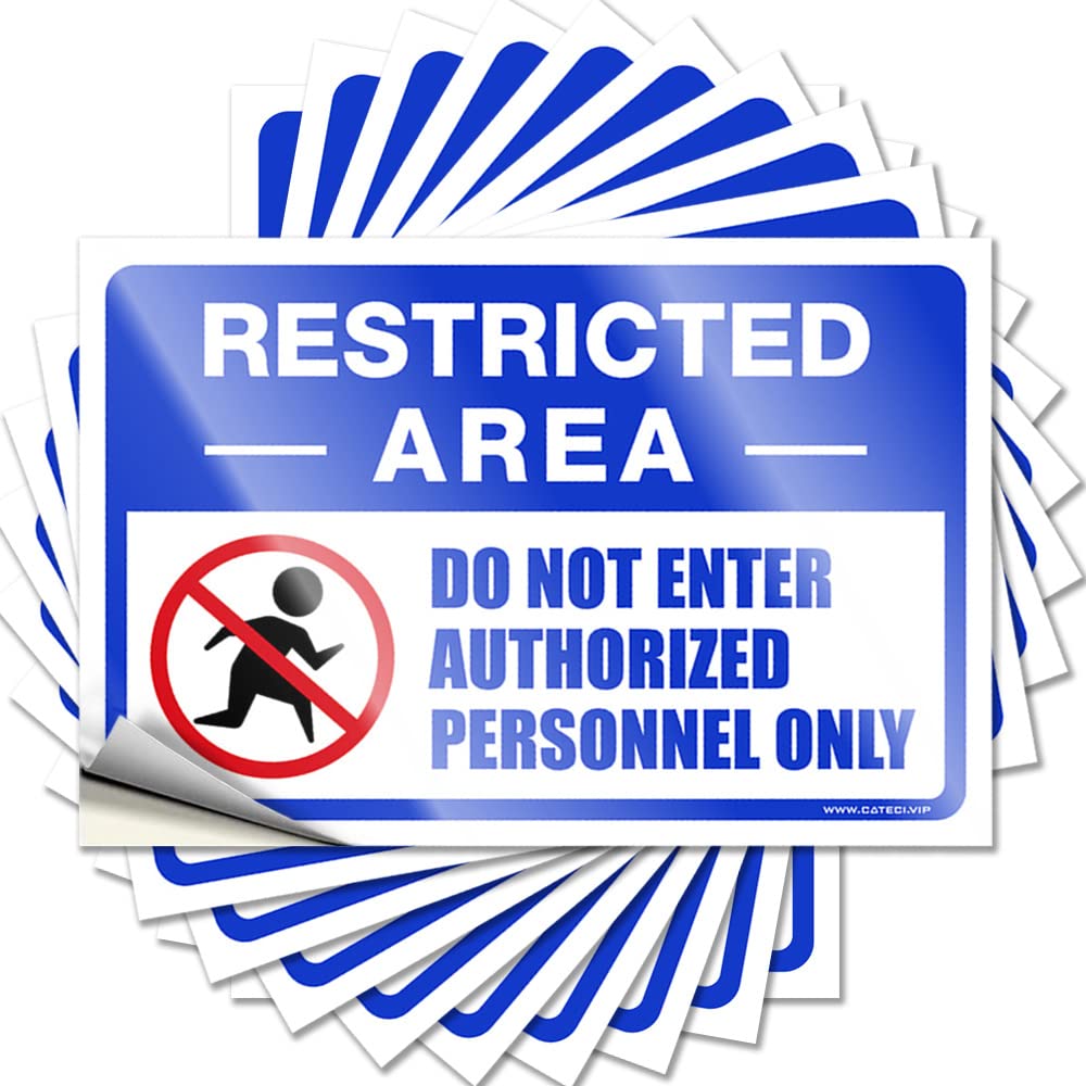 Signs Mental Health Collection Book Outdoor Bar Decor Sticky Back - Restricted Area Sign, Do Not Enter Authorized Personnel Only Funny and Humorous Game(6X9CM-10Pcs)