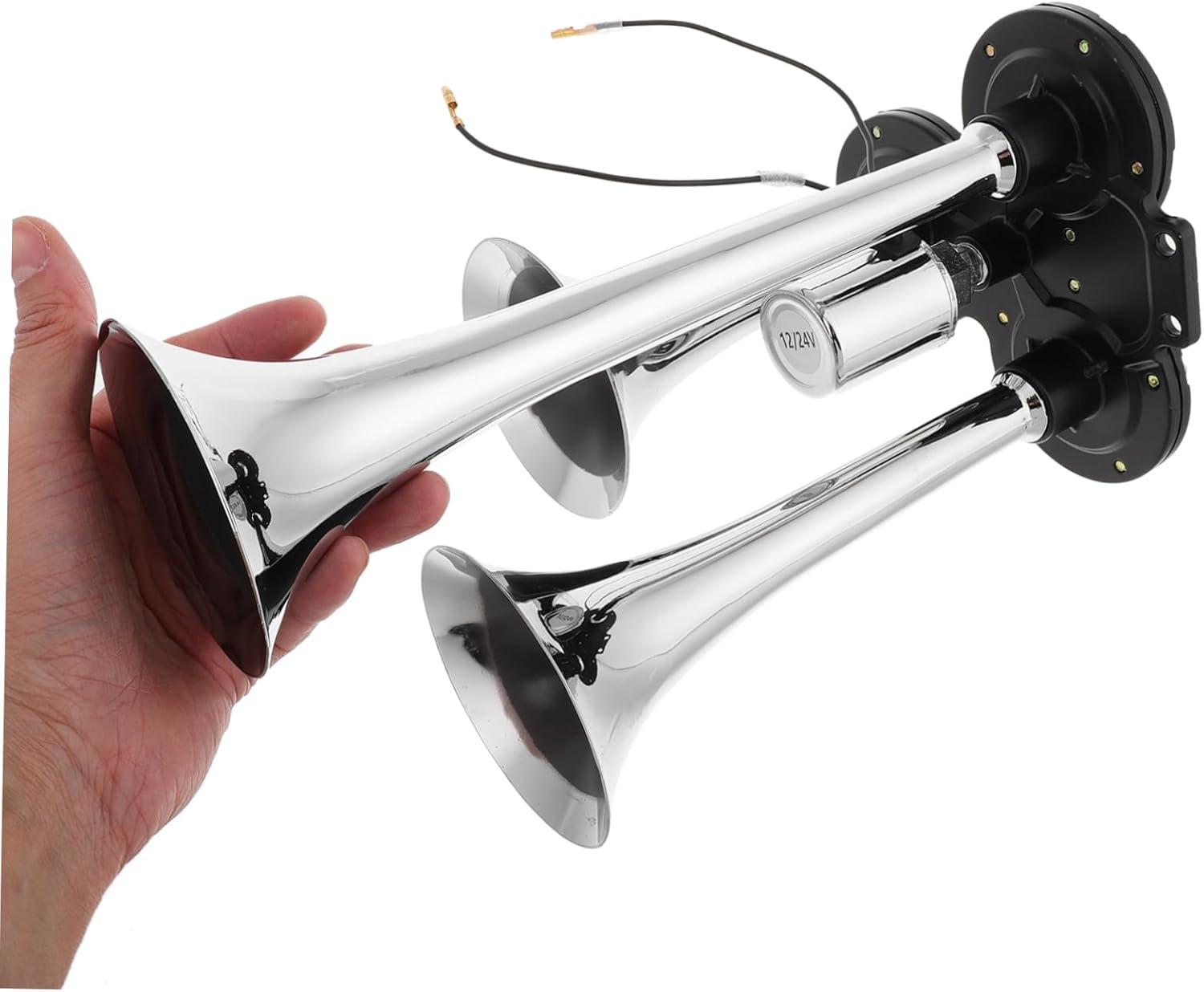 Triple Trumpet Air Horn Kit for Trucks and Cars Loud Heavy Duty Train Horns Compressor for Easy Installation Compatible for Various Vehicles