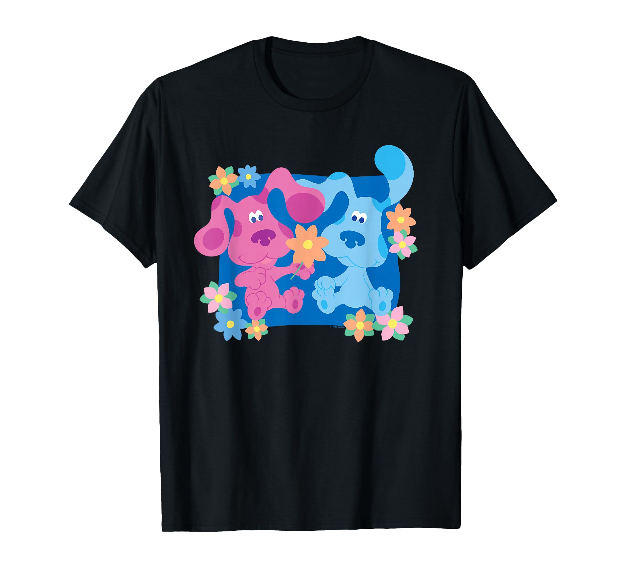 Blue's Clues Magenta and Flowers T-Shirt Small