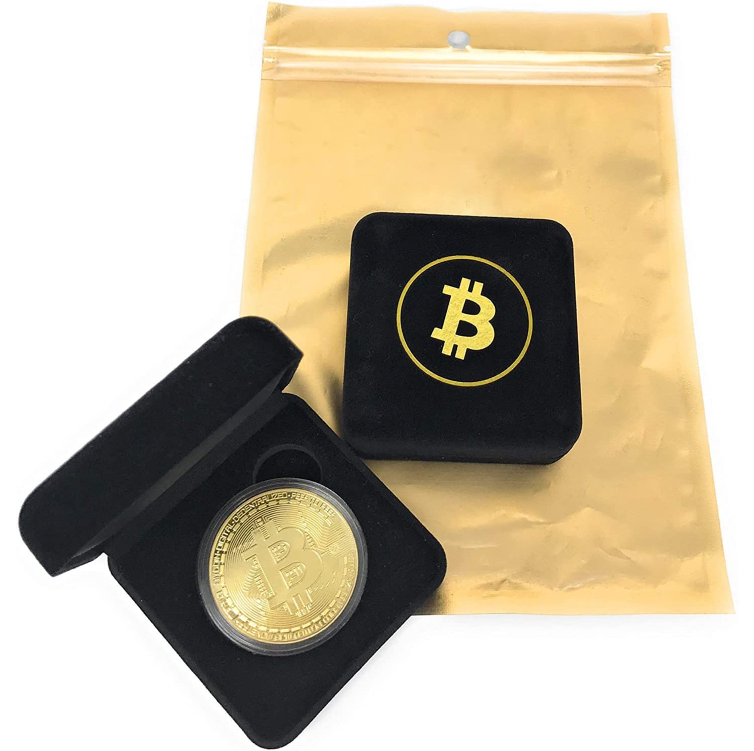 Physical Bitcoin Coin - NatVay Gold BTC Token with Deluxe Collector Case -  Bitcoins collectables Set Crypto Blockchain Merch bit Coins - Official  Cryptocurrency crytpo Fake Commemorative Pack Gift : Amazon.ae: Toys