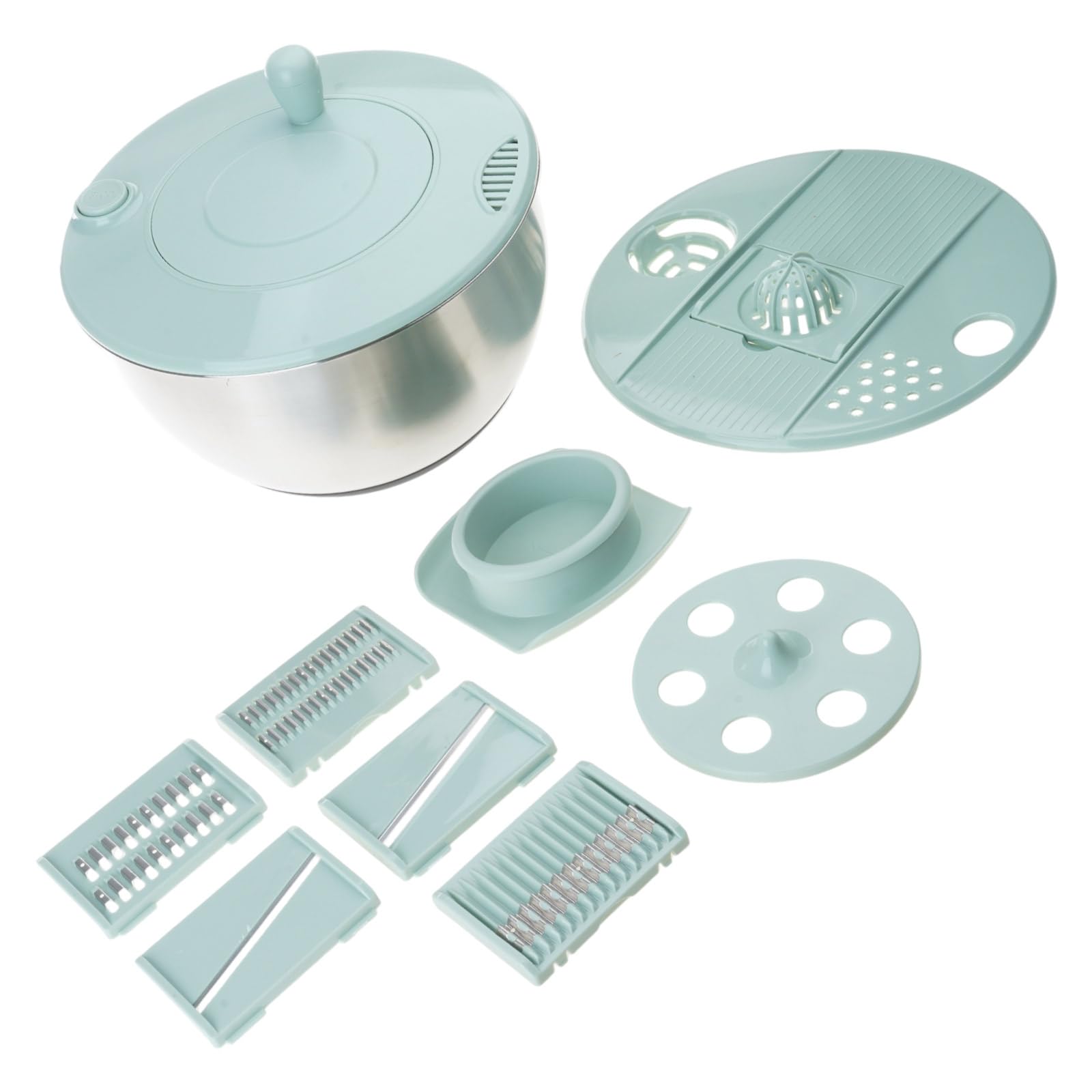 Strato 304 Acciaio Inox Asciugatrice Insalata Manuale Lavaggio Cestello Efficiente Drenaggi Acqua Organizzatore Cucina A Due Strati Verdura Frutta Rondella
