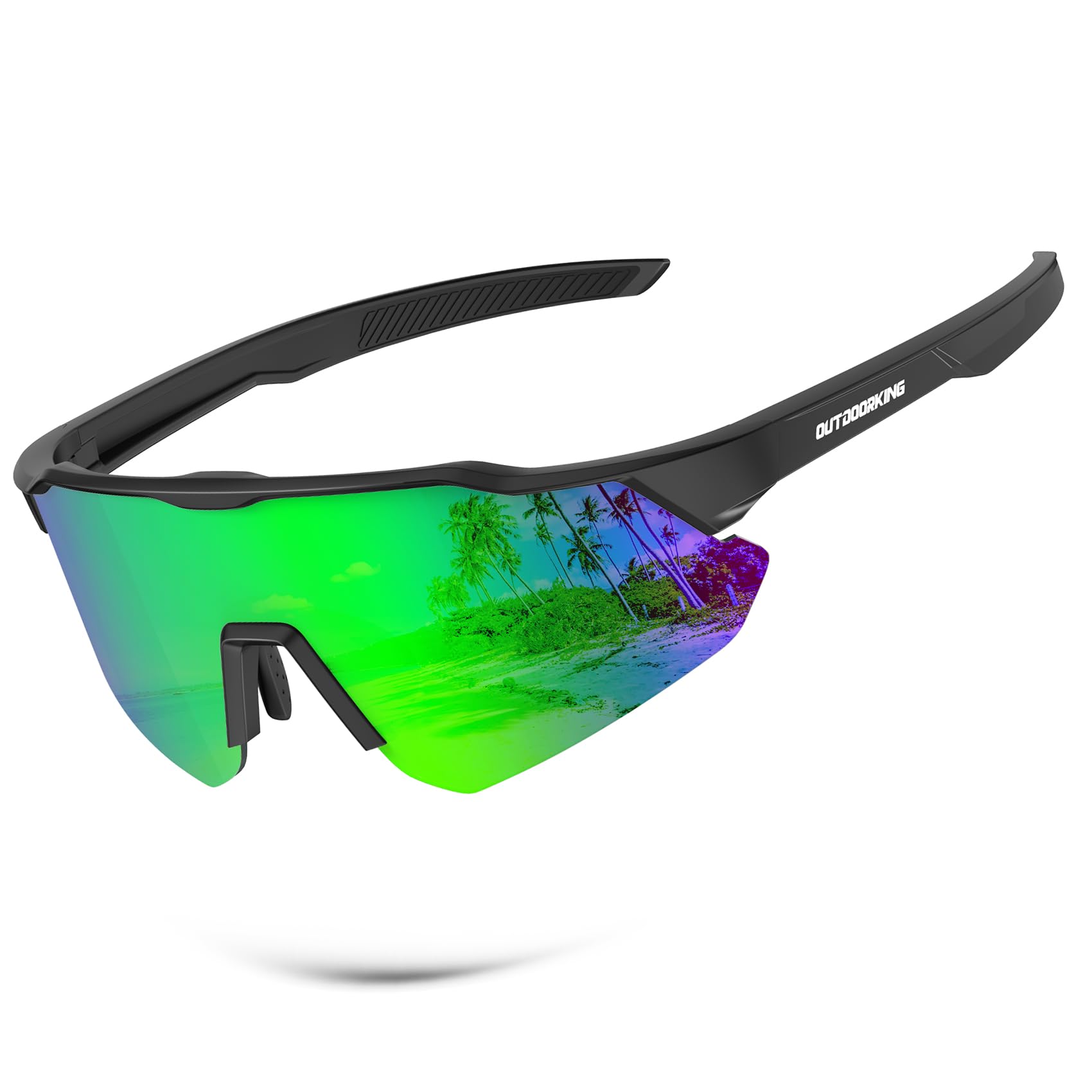 OUTDOORKING Polarized-Sunglasses-Men Sports Sun-Glasses Mens-Sunglasses: UV400 Protection for Cycling Fishing Golf