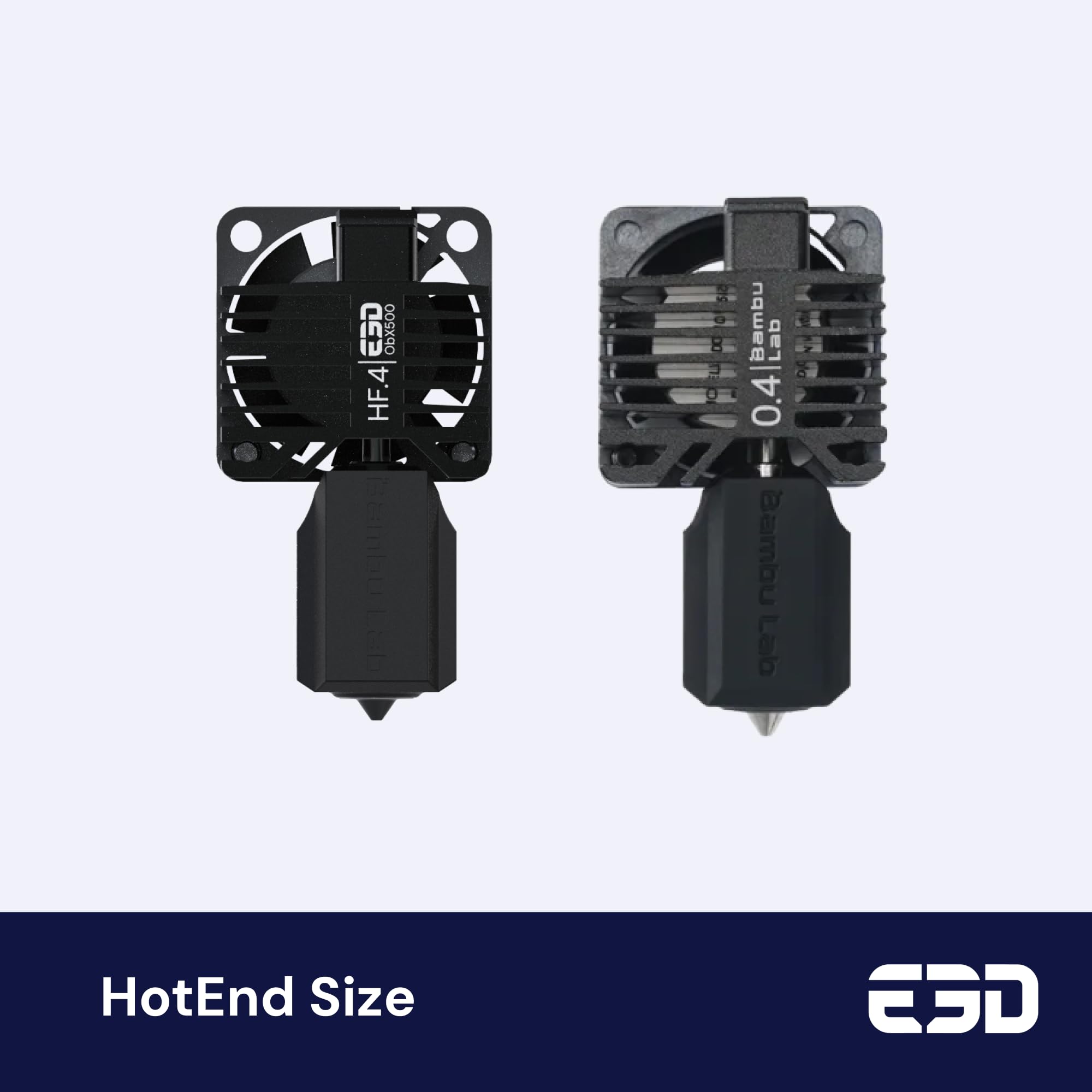 E3D ObXiDian 500 de alto flujo compatible con Bambu Lab P1P/P1S (0.4 mm) HotEnd completo, tasa de flujo aumentada del 60%, impresión 3D suave, ideal para filamentos rellenos de fibra