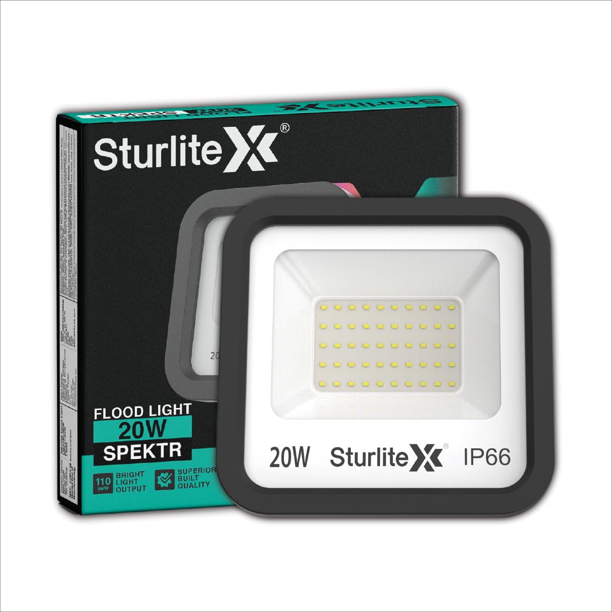 Sturlite Spektr 20 W LED Flood Light| Cool White 6500K Color Temperature LED Lamp| IP66 Waterproof Surge Protection Focus Light for Factory, Garage, Parking, Garden, Playground & Shop - (Pack of 1)-image-8