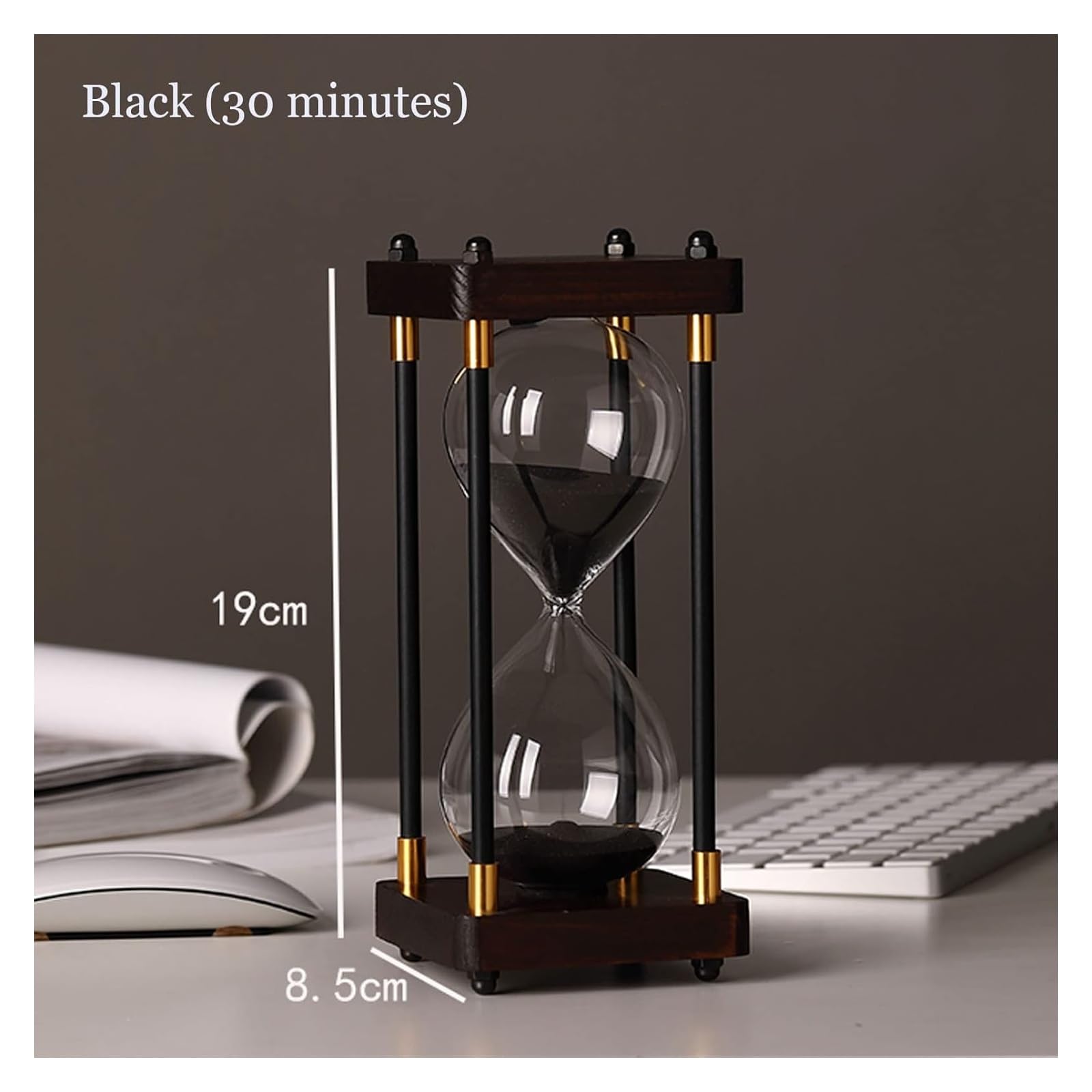 Sanduhr Timer Holzrahmen Sand Schwarz Holzrahmen Dekorative Sanduhr 60 Minuten Sanduhr Couchtisch Buch Schreibtisch Regal Schule