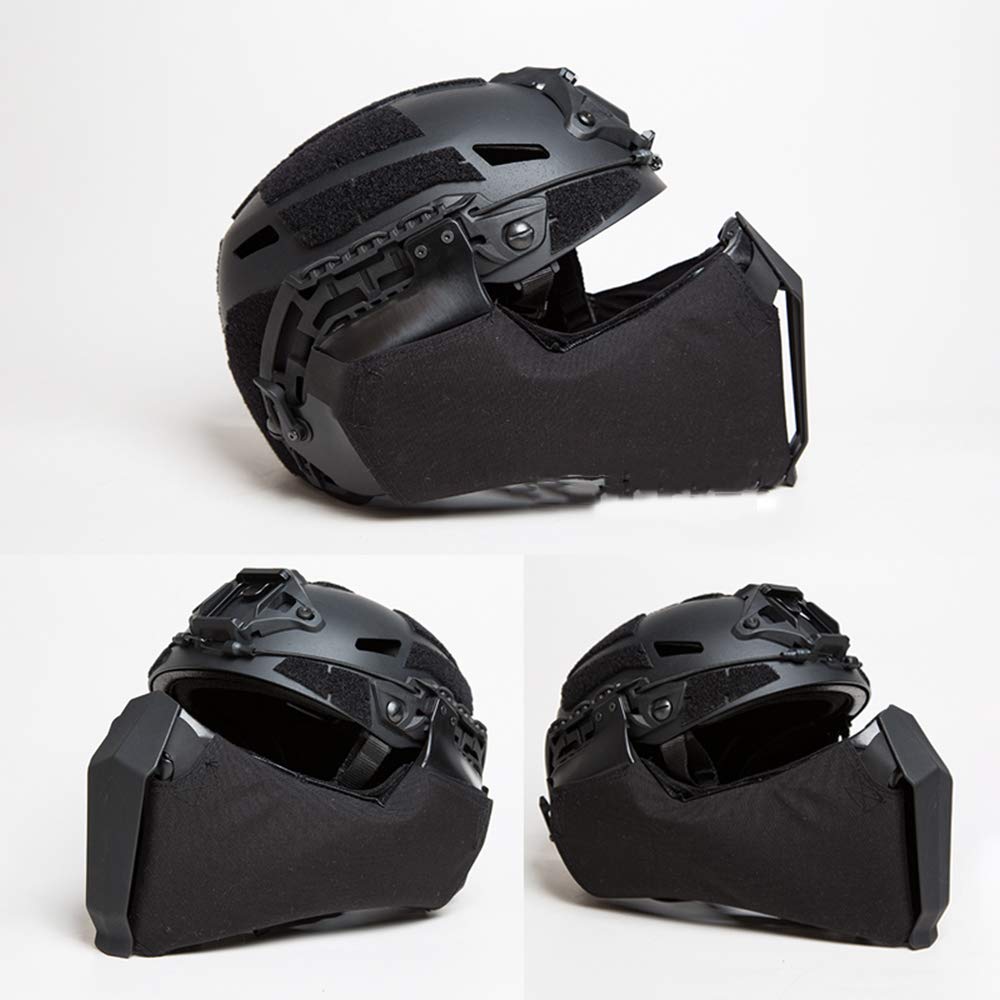 FM~ Gunsight Mandible Can Hang Fast Helmet for Helmet Half face Protection Cover Outdoor Tatical Airsoft Hunting Game(BK) : Sports & Outdoors