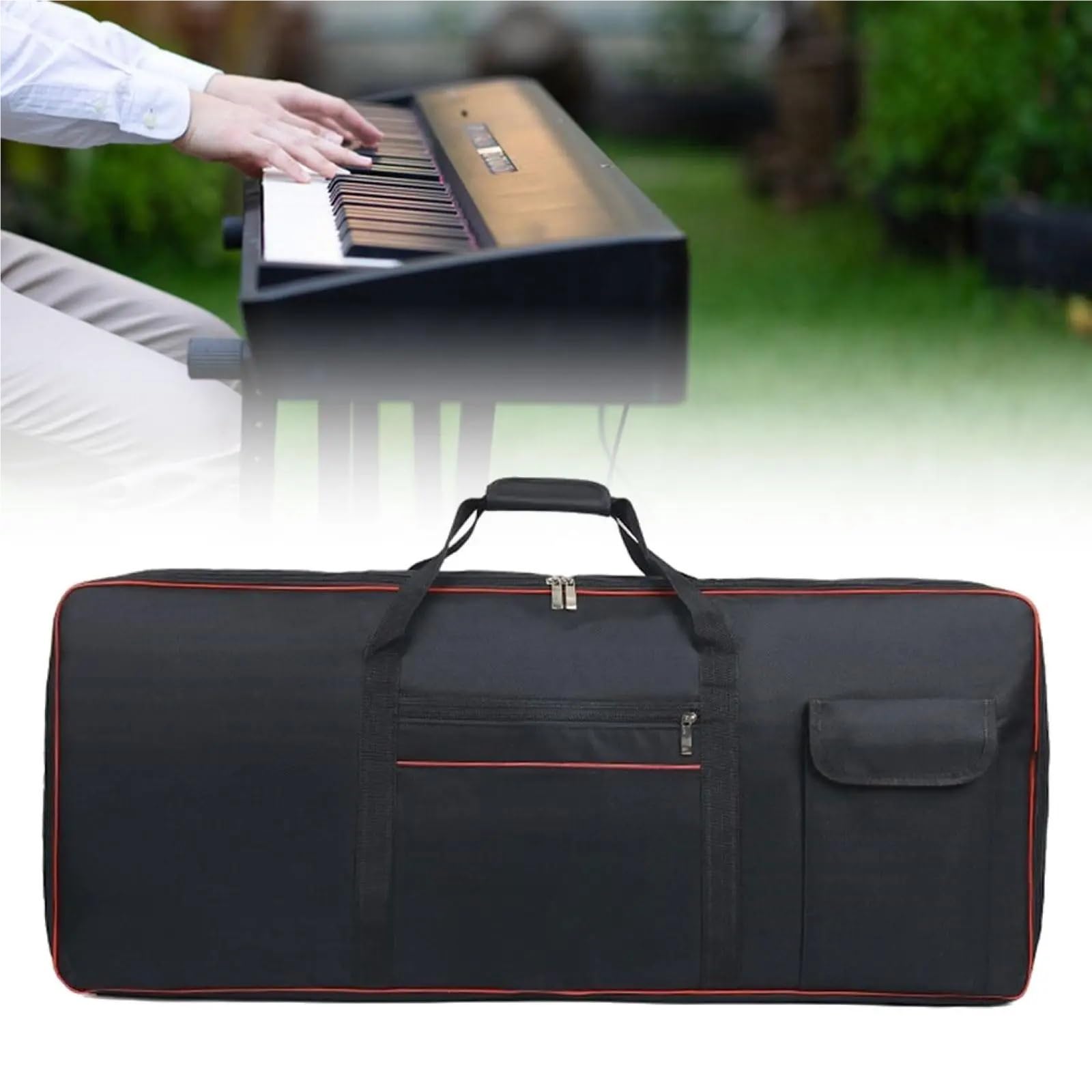 Borsa da trasporto per tastiera Custodia for tastiera a 76 tasti, strumento musicale for pianoforte elettrico, borsa imbottita for il trasporto da viaggio