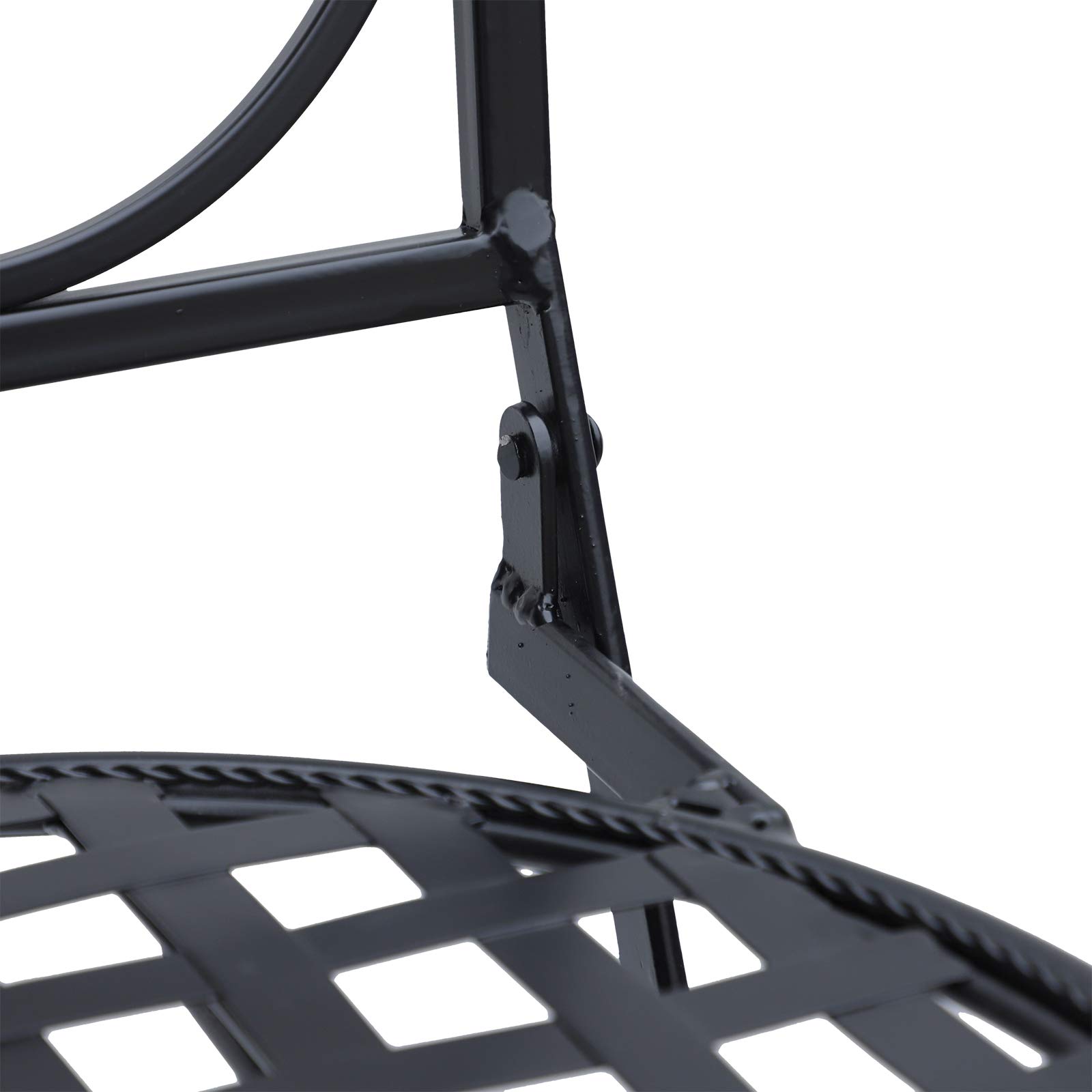 Outsunny Set de 2 Sillas Plegables de Jardín Bistro 50x40x94,5 cm Negro | Silla Asiento Mosaico, para Terraza Balcón, Metal, Carga 120 kg