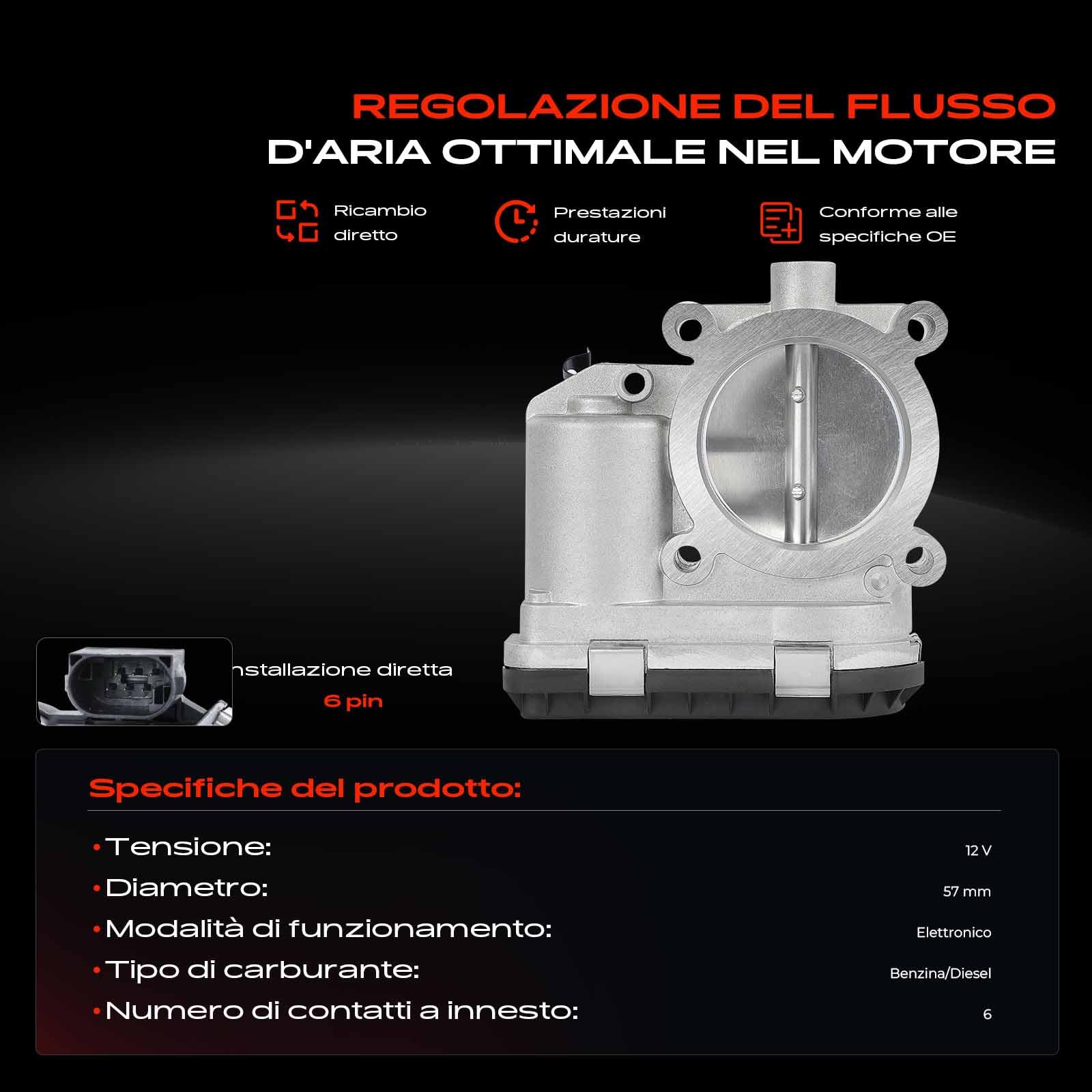 Frankberg Valvola dell'acceleratore Corpo dell'acceleratore Compatibile con SLK R172 1.8L Classe E W212 2.1L Classe C T-Model S204 2.1L Classe C Coupé C204 1.6L SLK R172 2.1L Replace# 2661410525