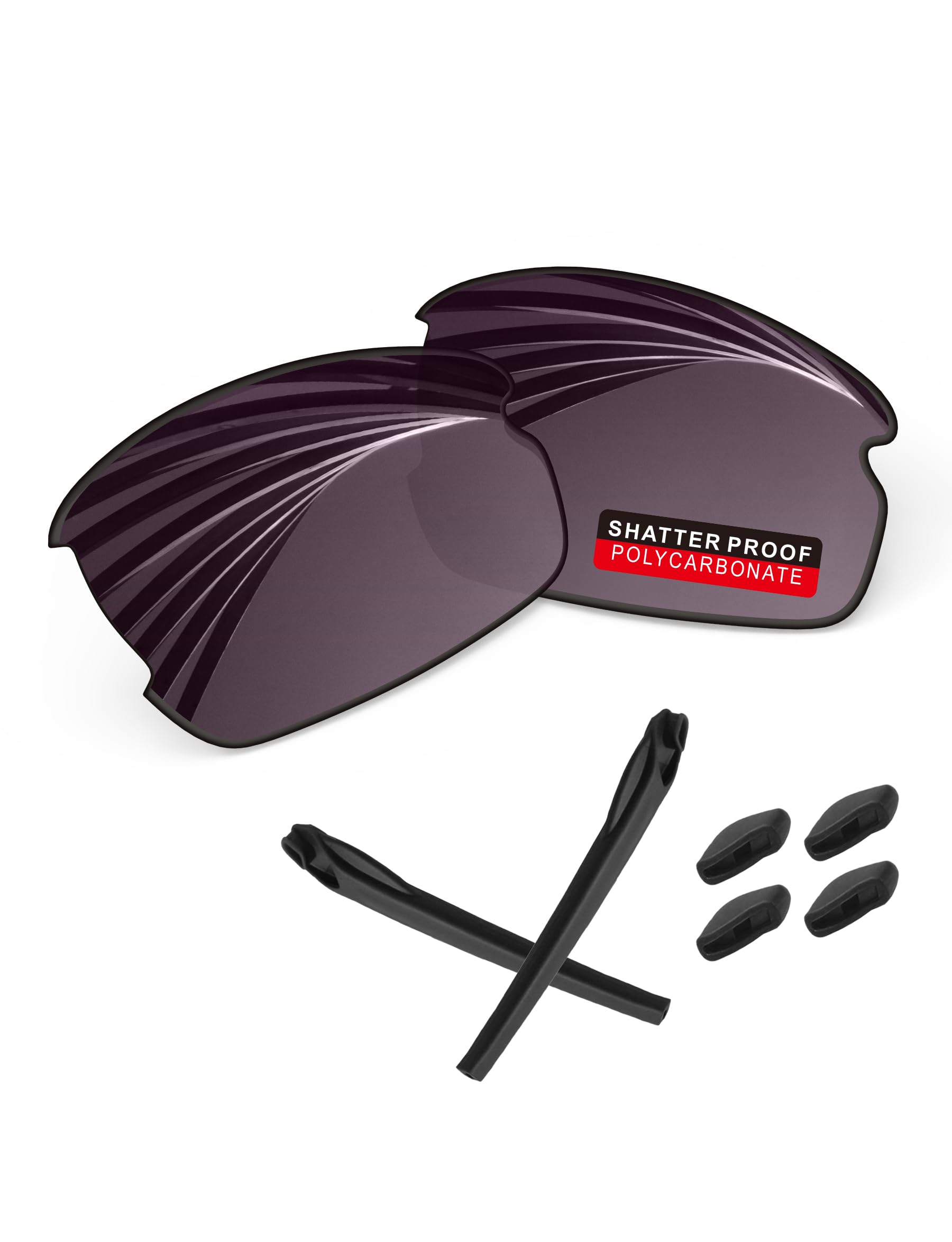 PRO+ Polycarbonate Replacement Lenses &amp; Rubber Kits for Oakley Flak 2.0 Series Sunglass