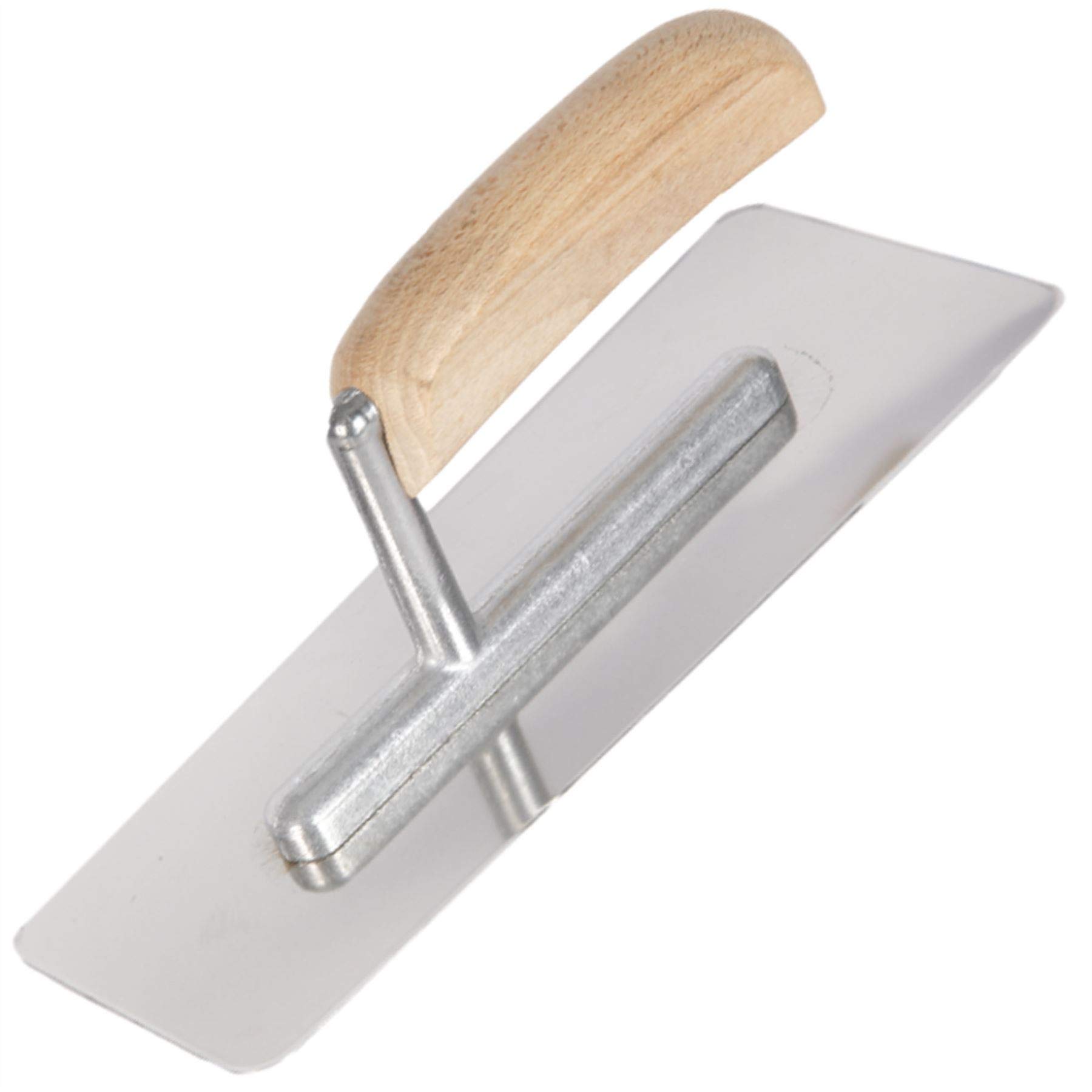 Toolty Multi-Colour Stainless Steel Venetian 9.5" Plastering Trowel - 240Mm - Putty, Mortar, Finishing Trowel - Wooden Handle, Professional, Diy - Tlty-8013