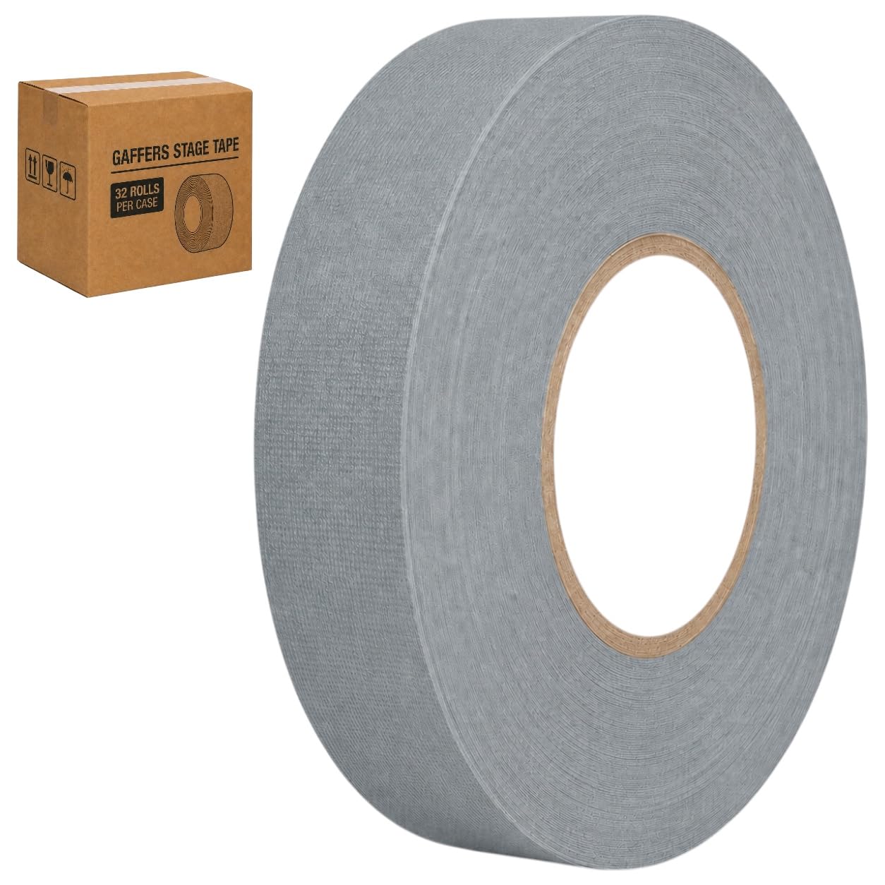 GGR Supplies CGT-80 Gaffers Stage Tape, Gray, 1.5 in x 60 yd, 32-Pack