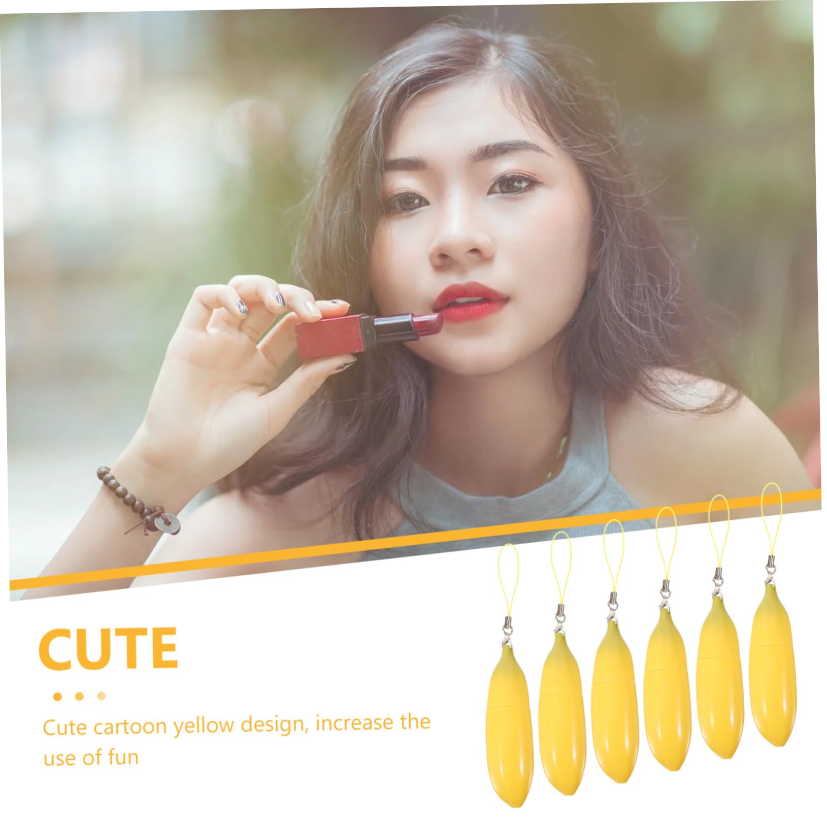 Tubo De Brillo Labial Vacío De Forma De Banana Para Diy Y Contenedor Rellenable Para Cosméticos 6 Piezas X 5