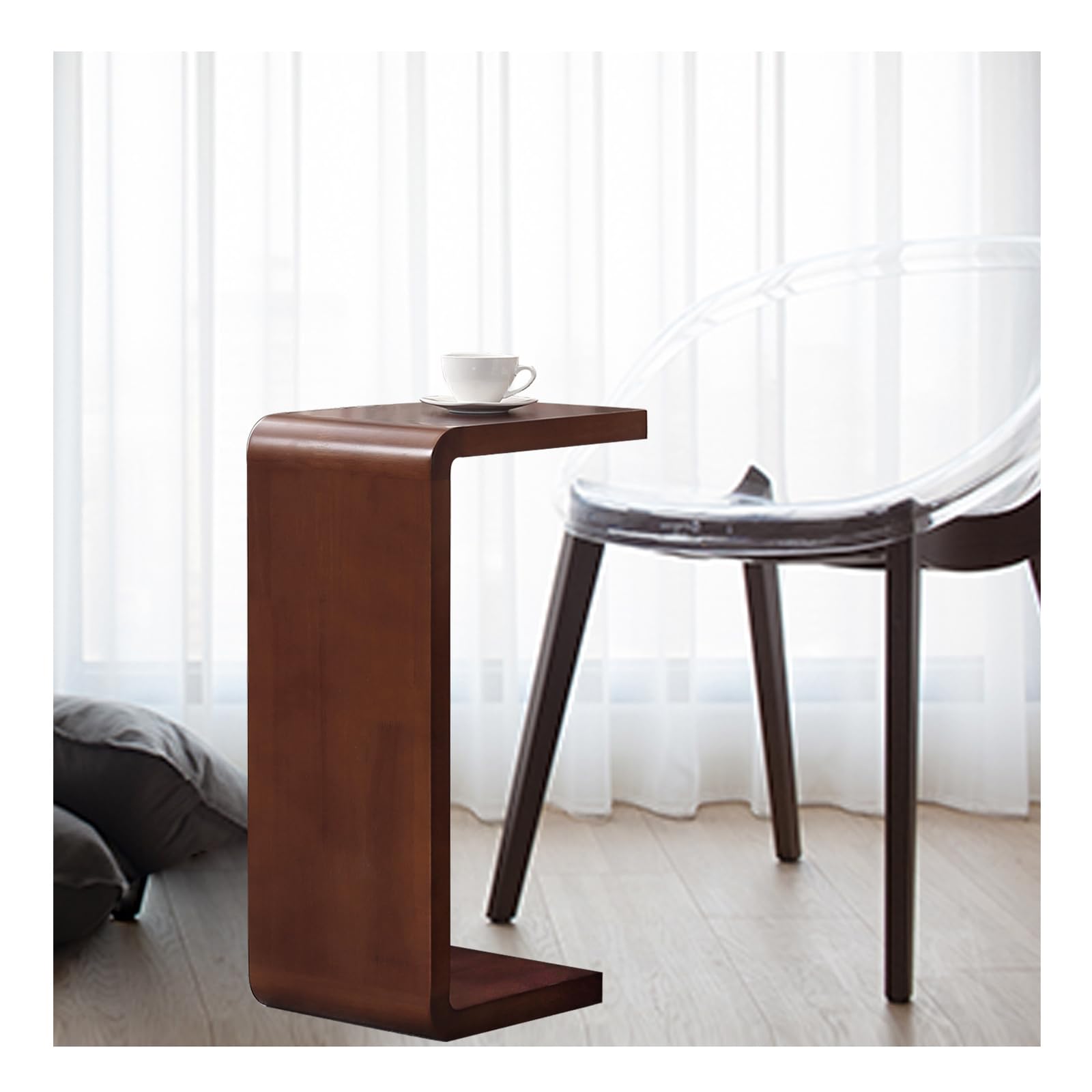 Table de chevet en bois pour salon et ordinateur portable en bout de canapé