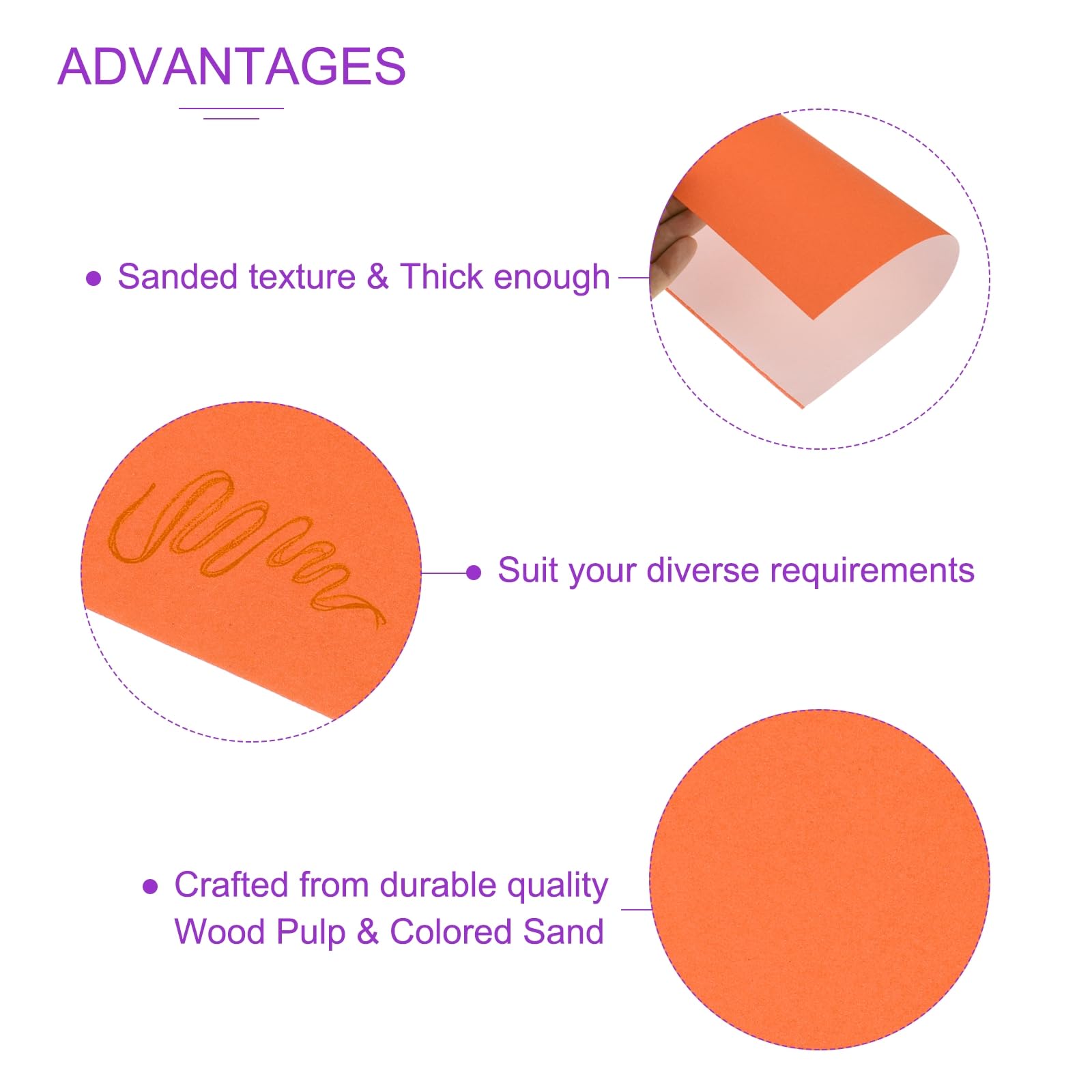 DMiotech 10 Pack Sanded Pastel Papers, Orange, 10 x 15 Inch, 160GSM Art Cardstock Papers for Artists Crayons Charcoal DIY Crafts - Image 4